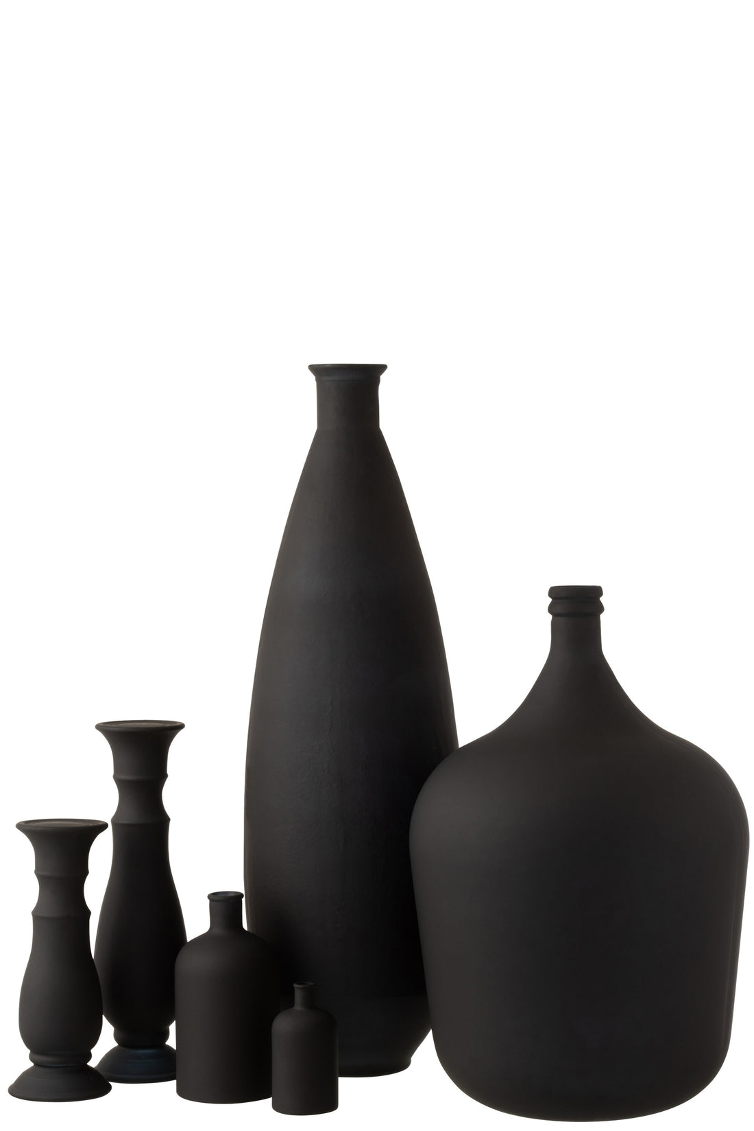 Vaas Ovaal Glas Mat Zwart