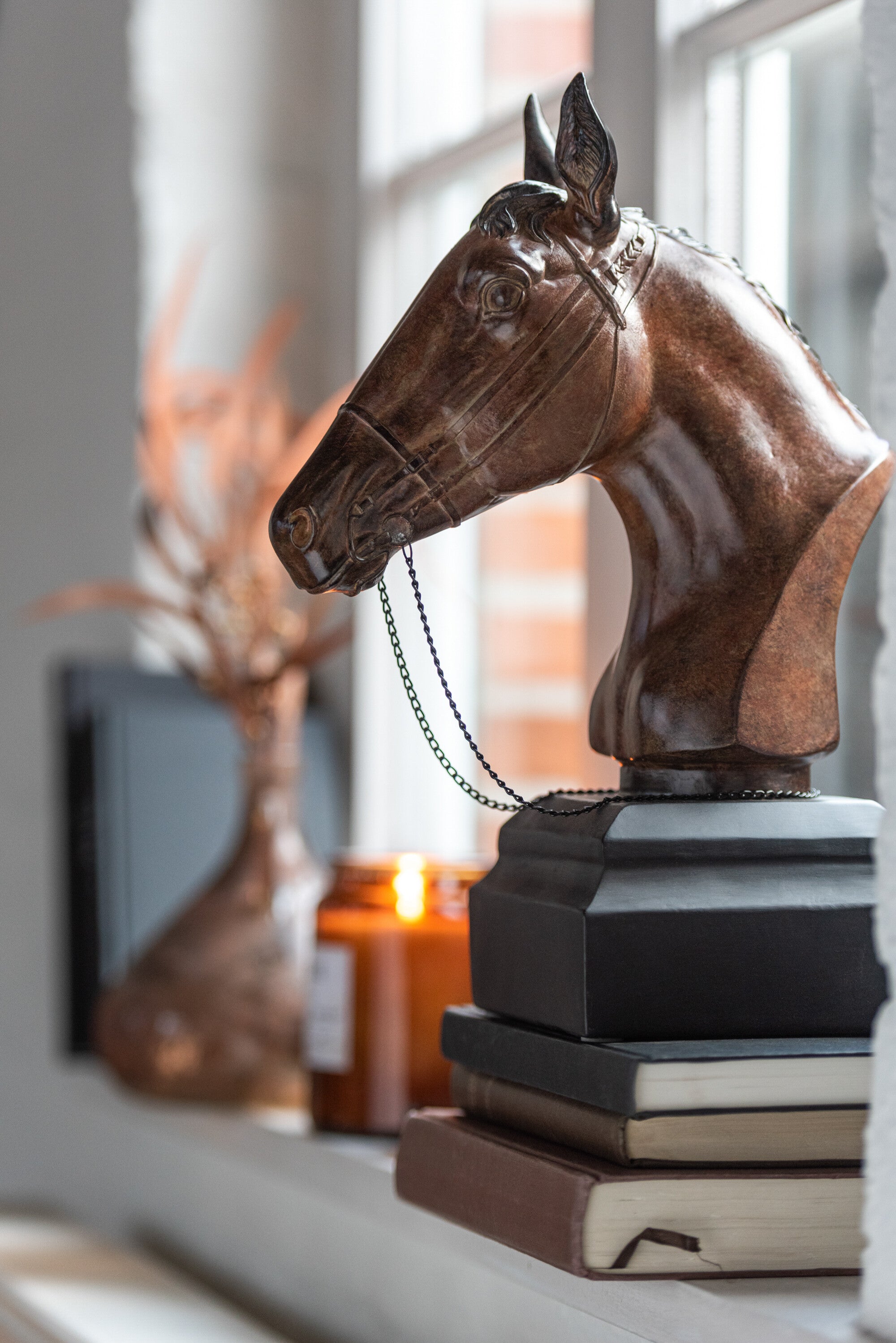 J-Line decoratie Paardenkop - polyresin - bruin