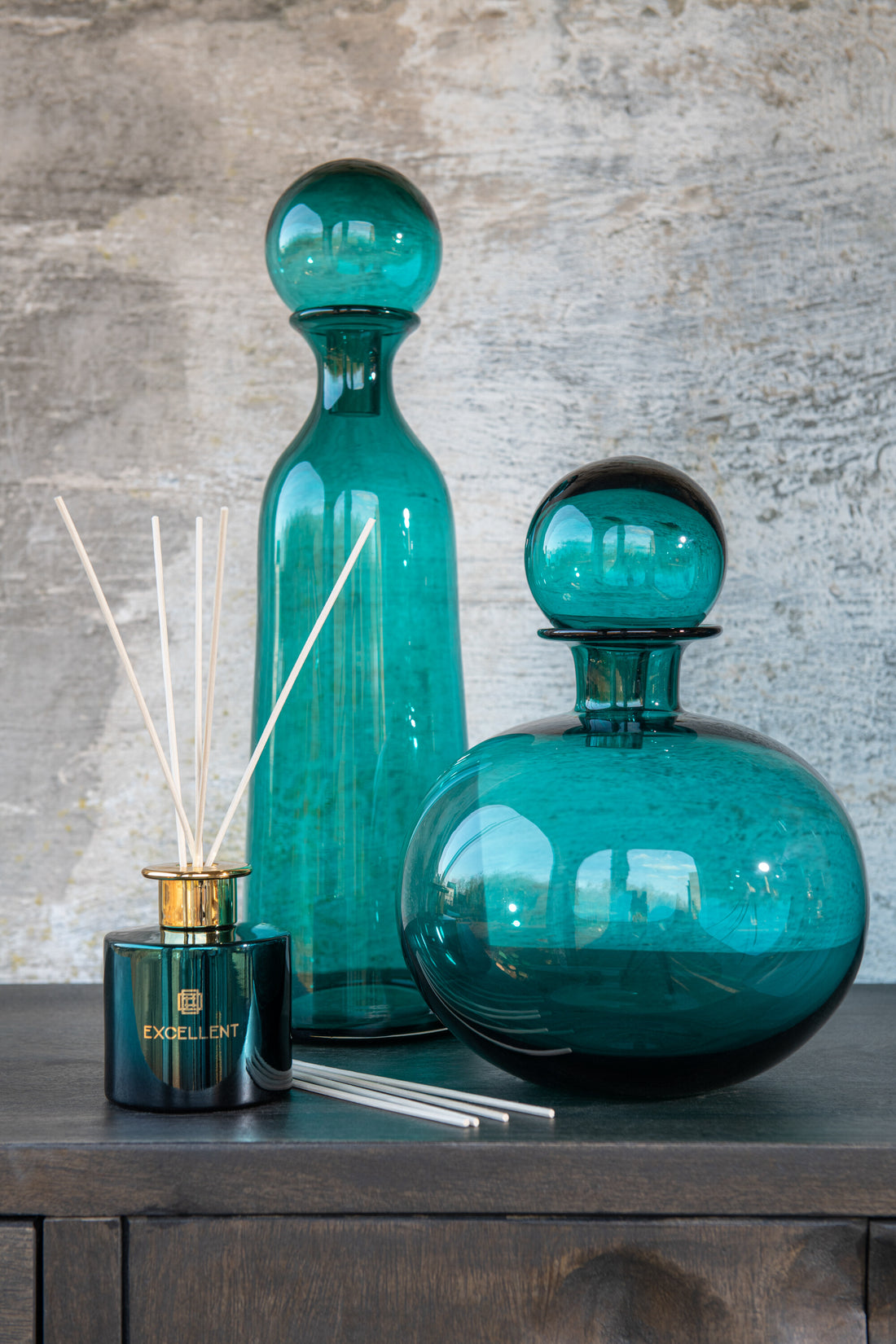 J-Line geurolie+stokjes Excellent - White Tea - petrol