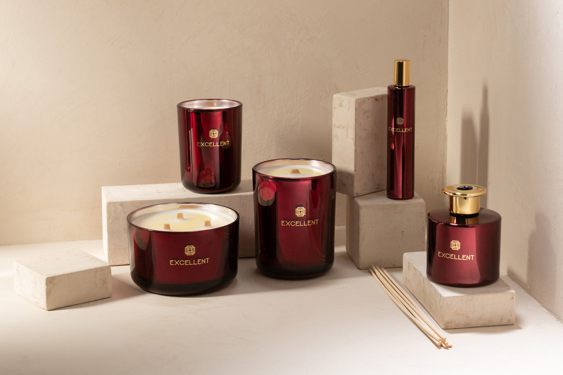 J-Line geurkaars Excellent - wijnrood - L - 40U