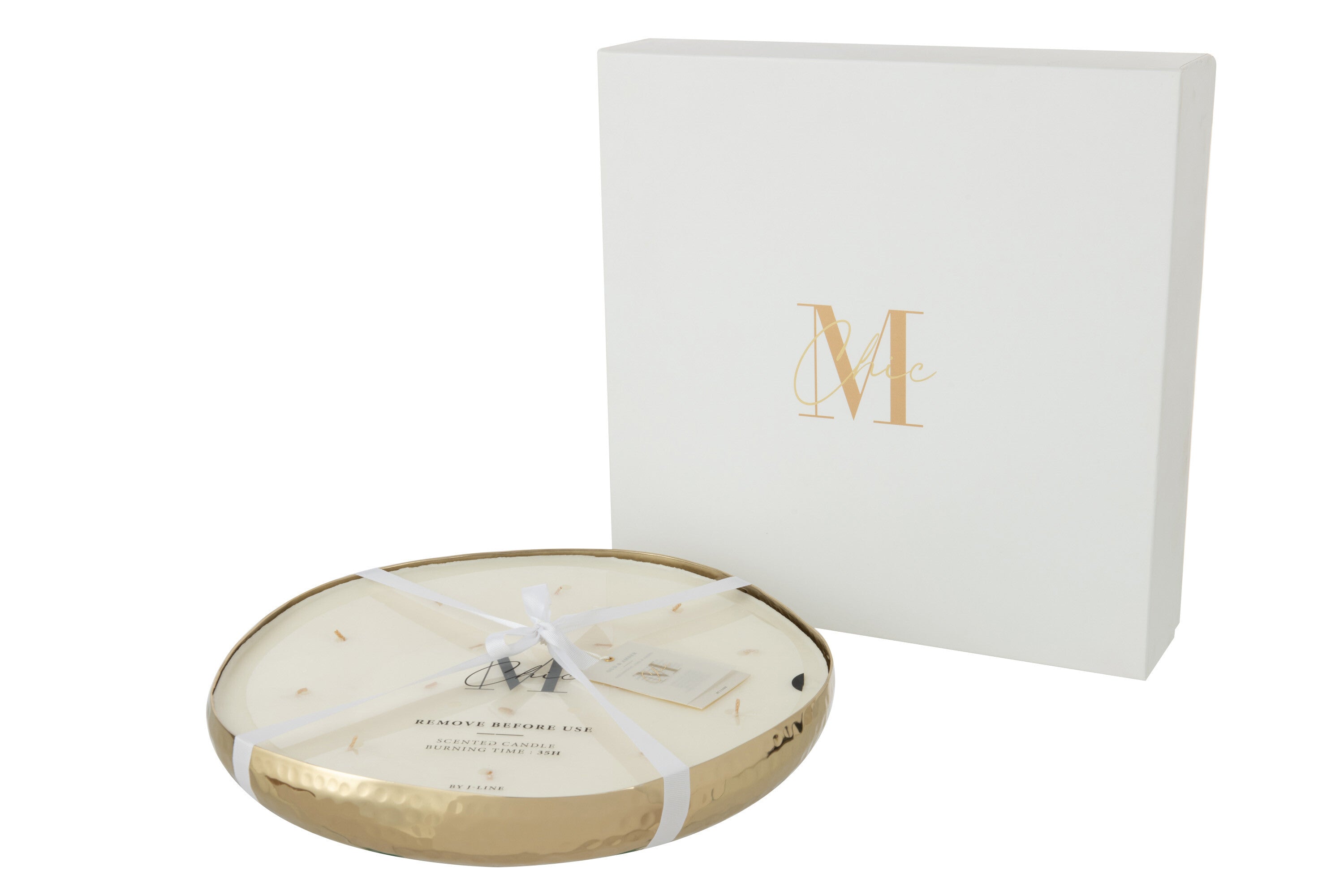 J-Line geurkaars Livia - metaal - goud - extra L