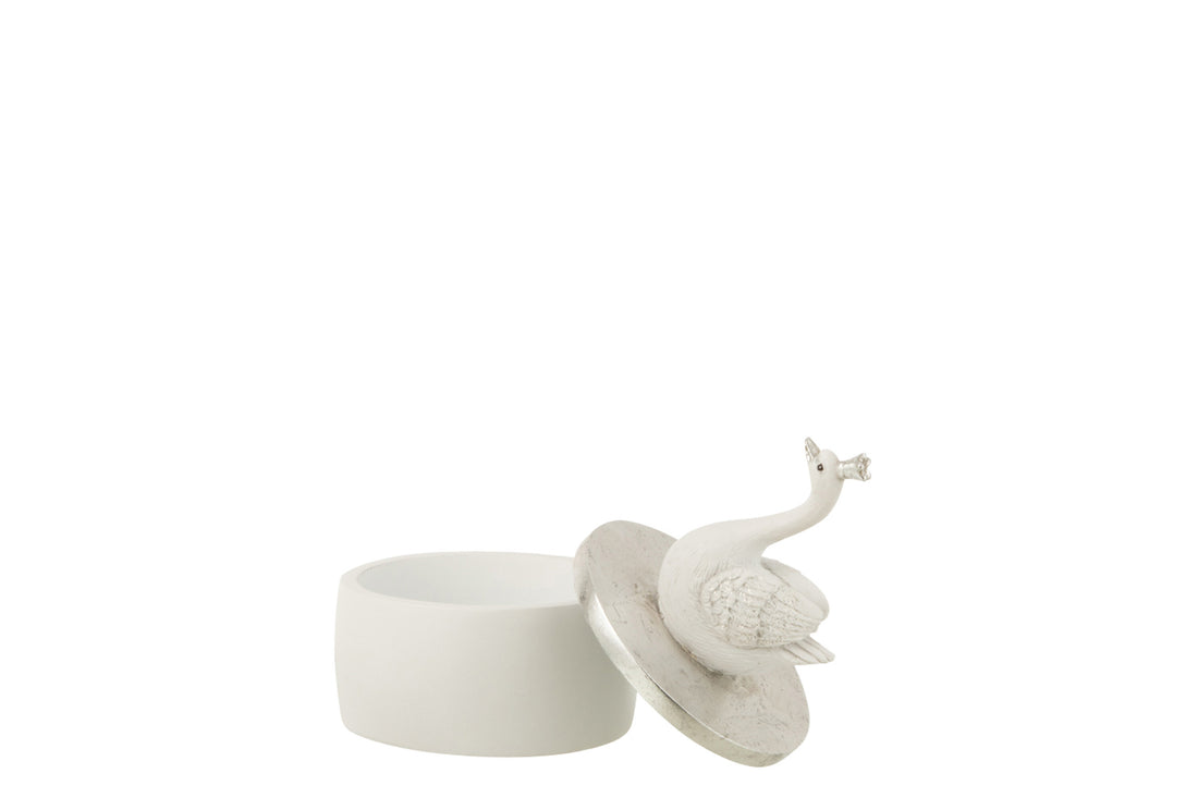 J-Line Doos Zwaan Poly Wit/Zilver