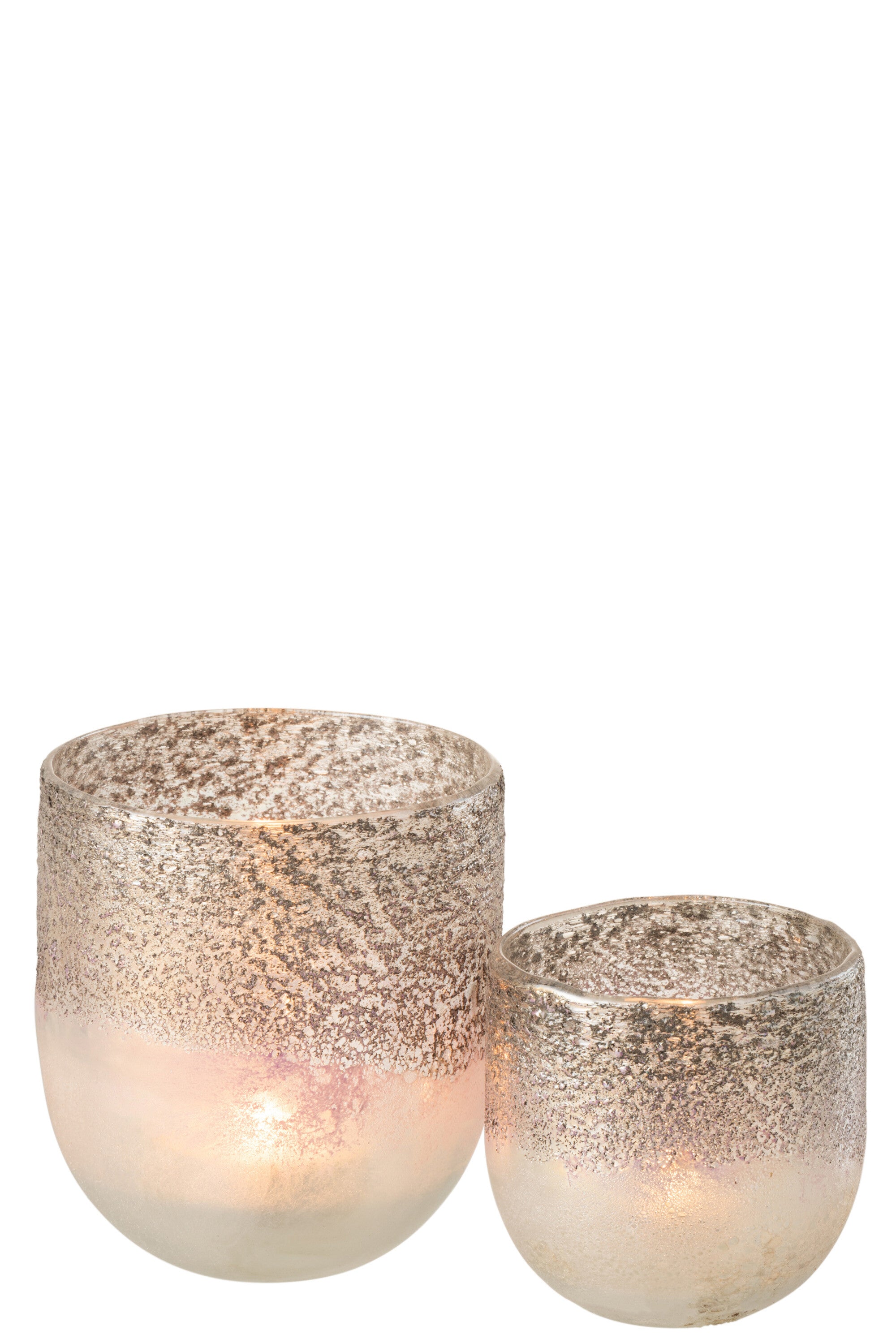 Orkaan Milano Glas Grijs/Roze Groot