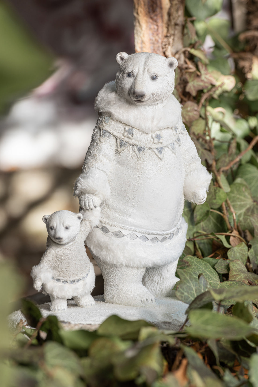 J-Line Ijsbeer+Beertje Hand In Hand Poly Wit/Grijs