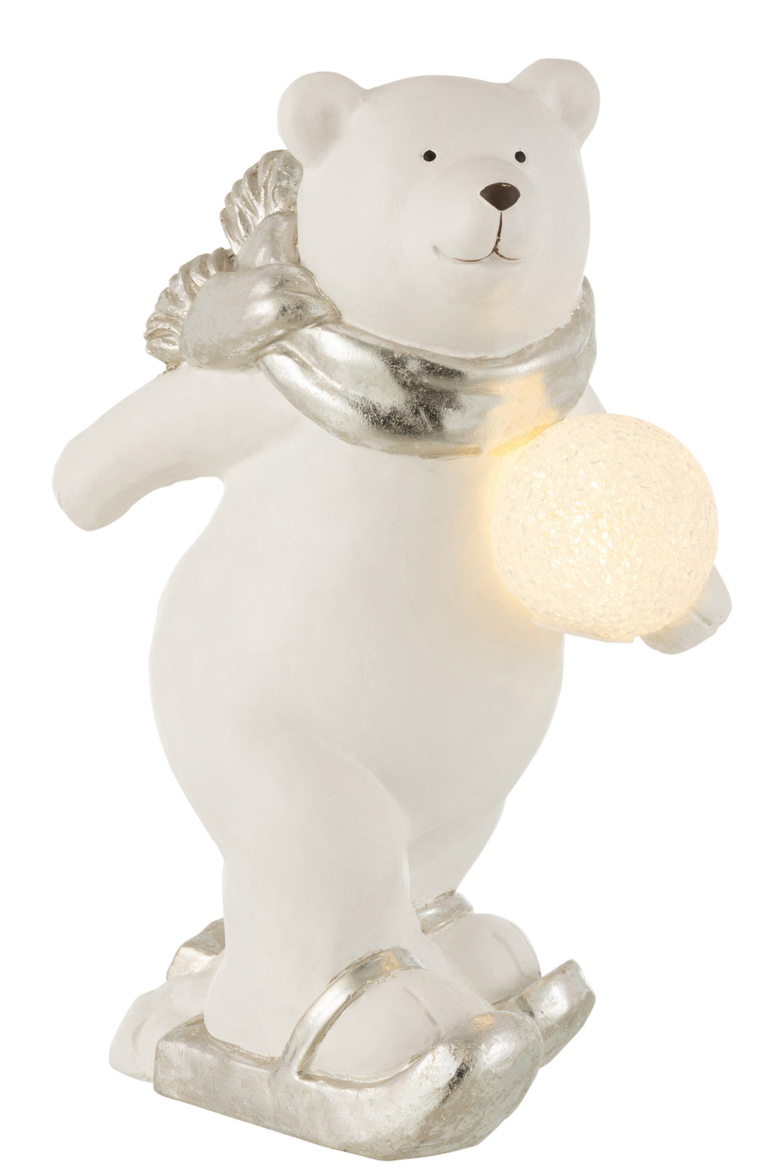 J-Line Ijsbeer Led Staand Poly Wit/Zilver Large