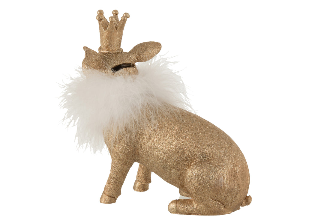 J-Line Varken Kroon Poly Goud Large