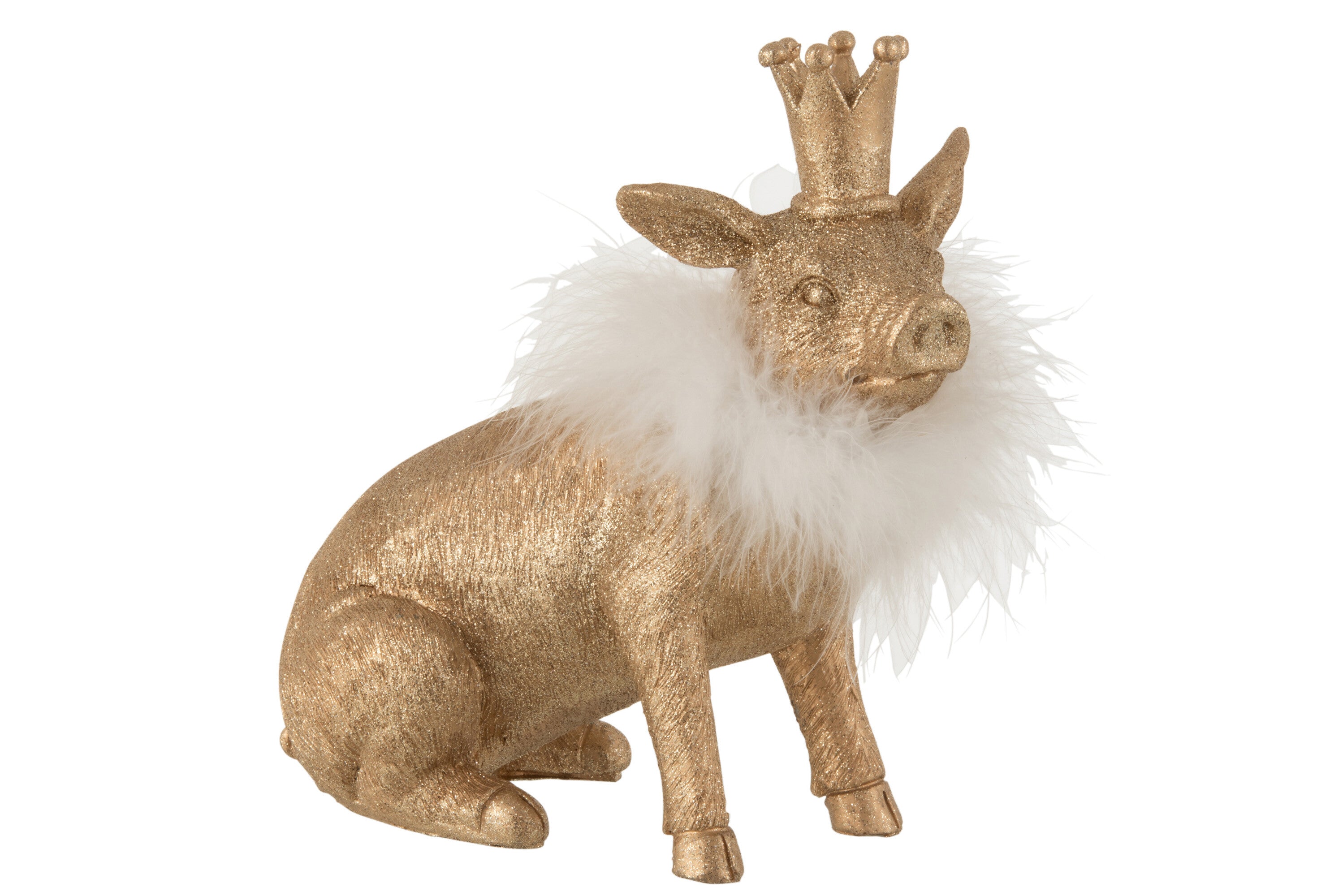J-Line Varken Kroon Poly Goud Large