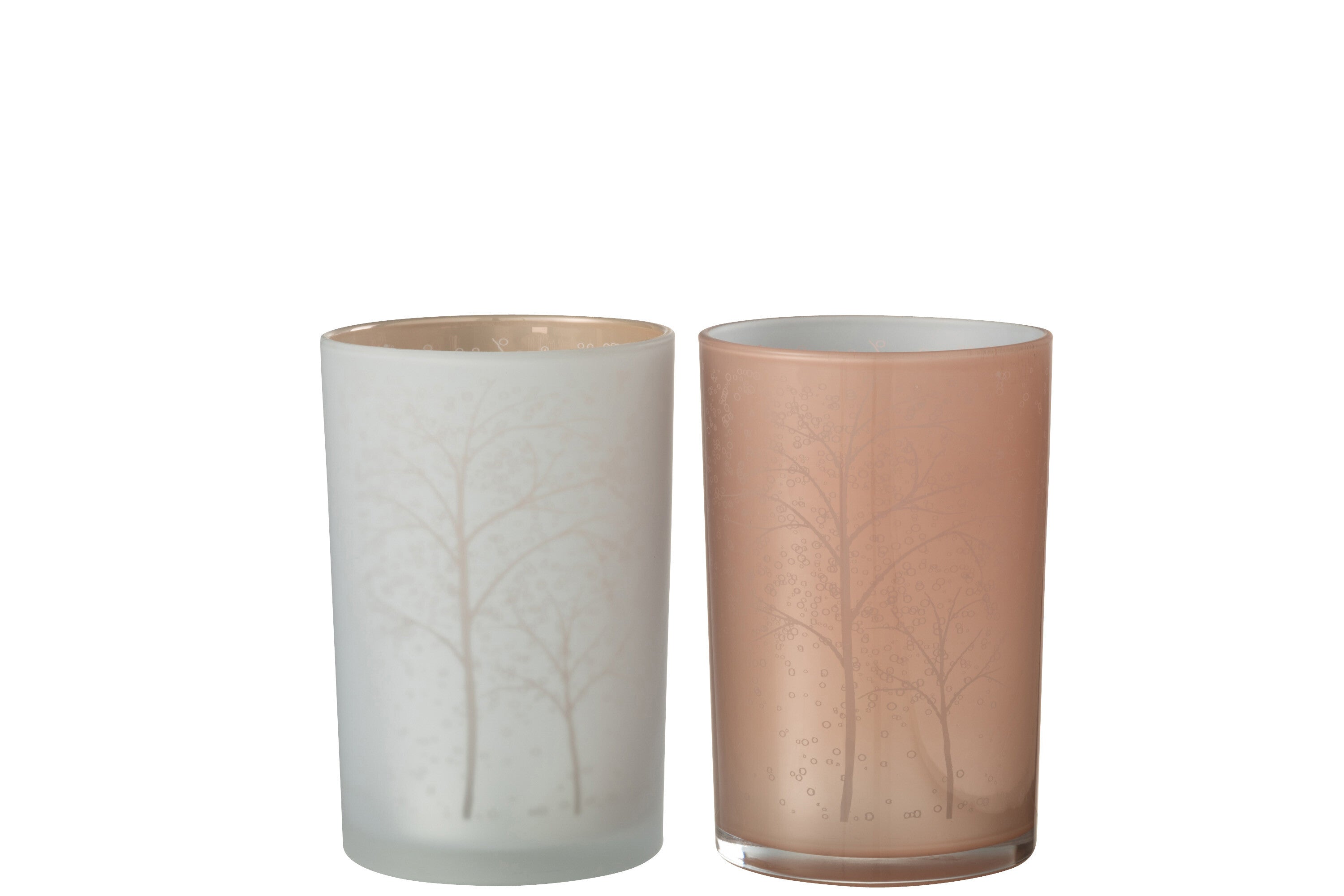 Orkaanboomglas Wit/Zalm Groot Assortiment Van 2