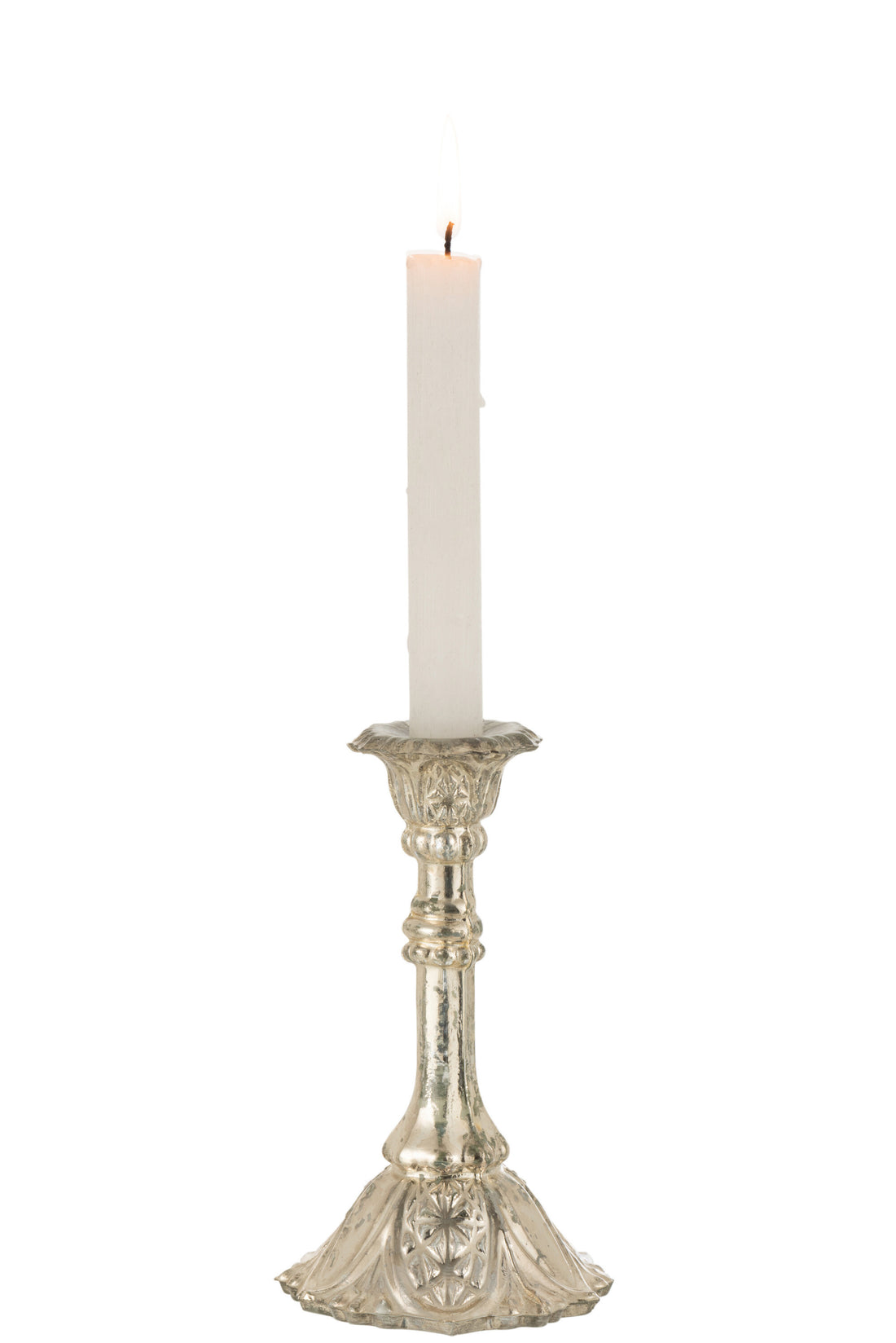 J-Line Kandelaar Oriental Glas Zilver Medium