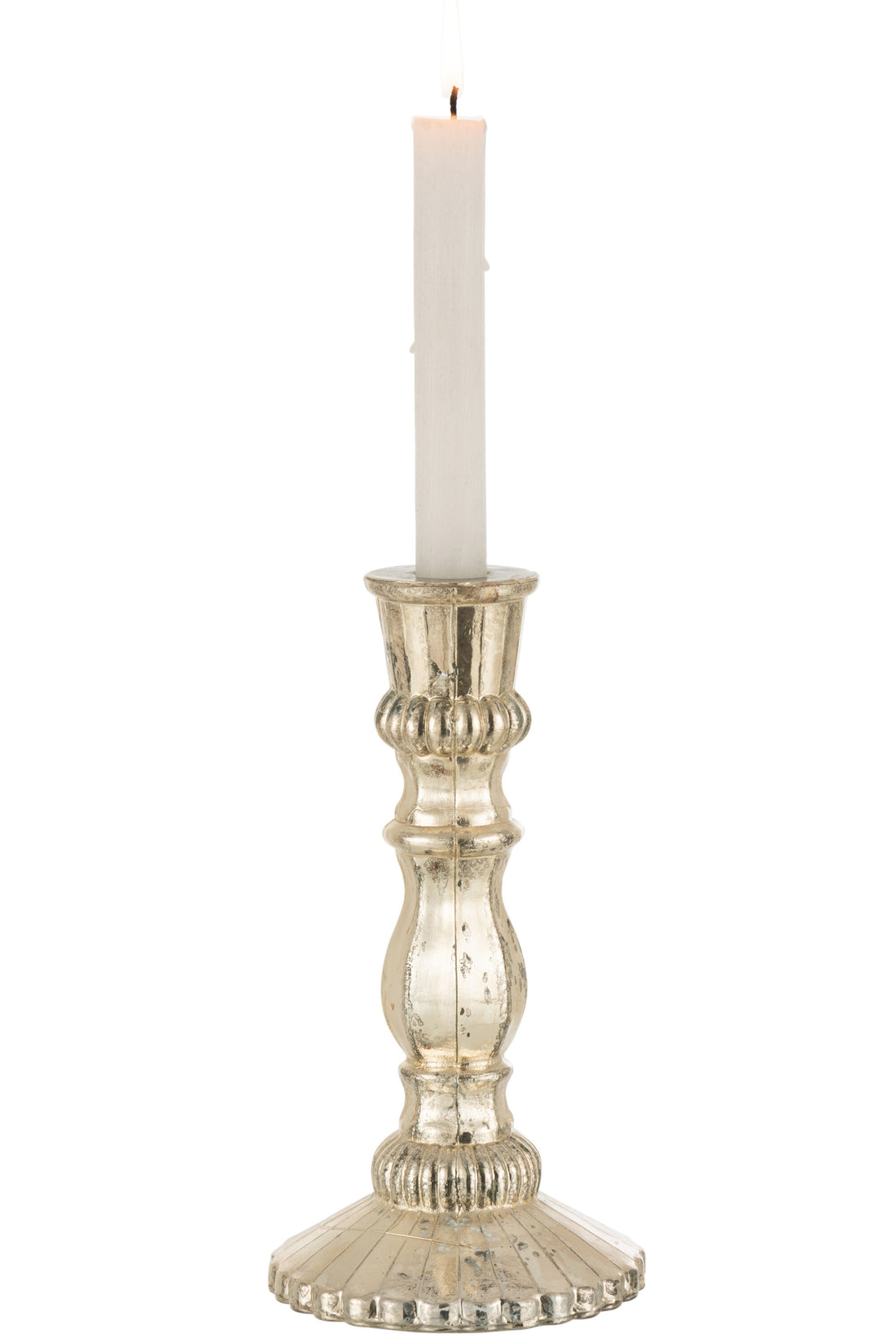 J-Line Kandelaar Oriental Glas Zilver Large