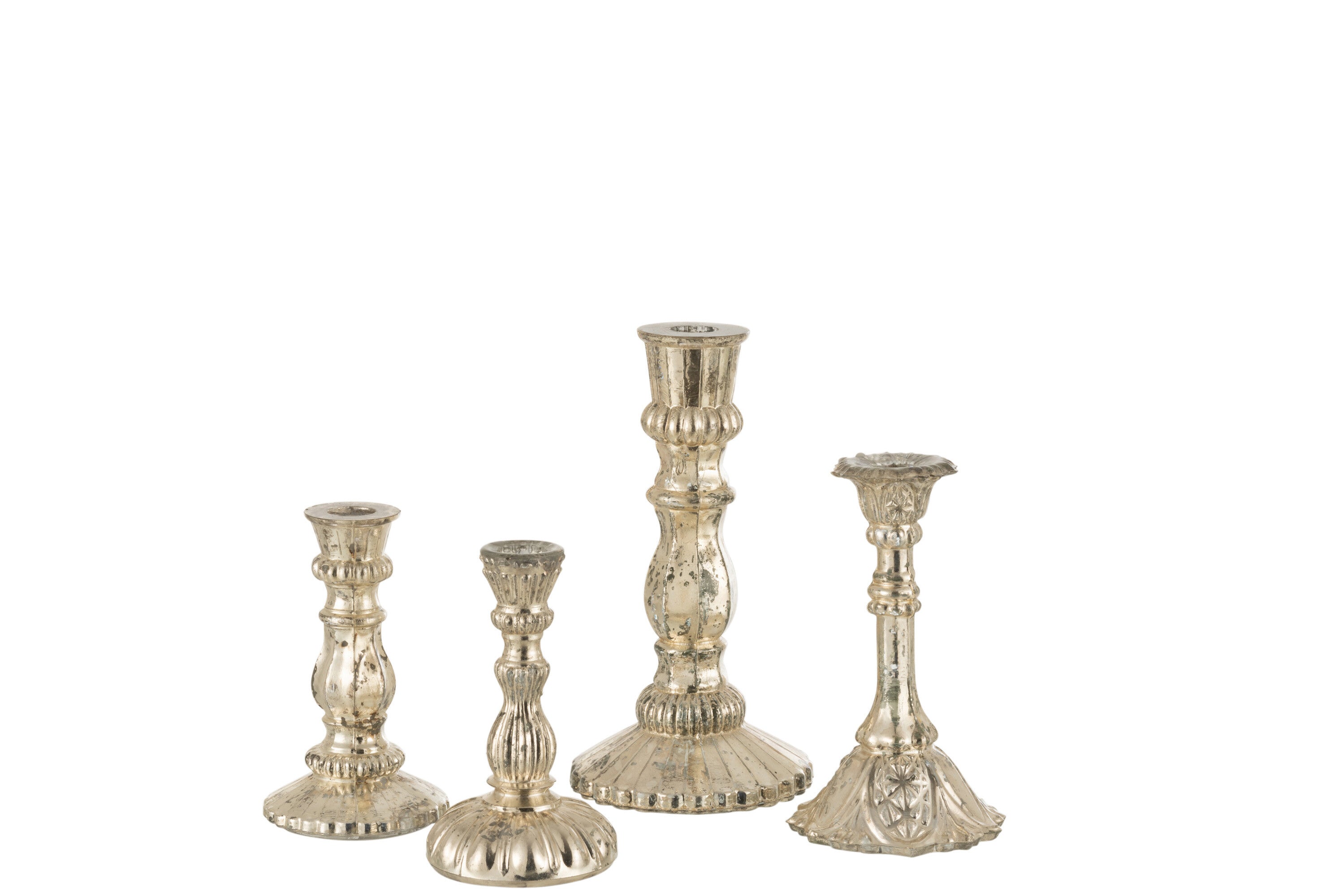 J-Line Kandelaar Oriental Glas Zilver Large