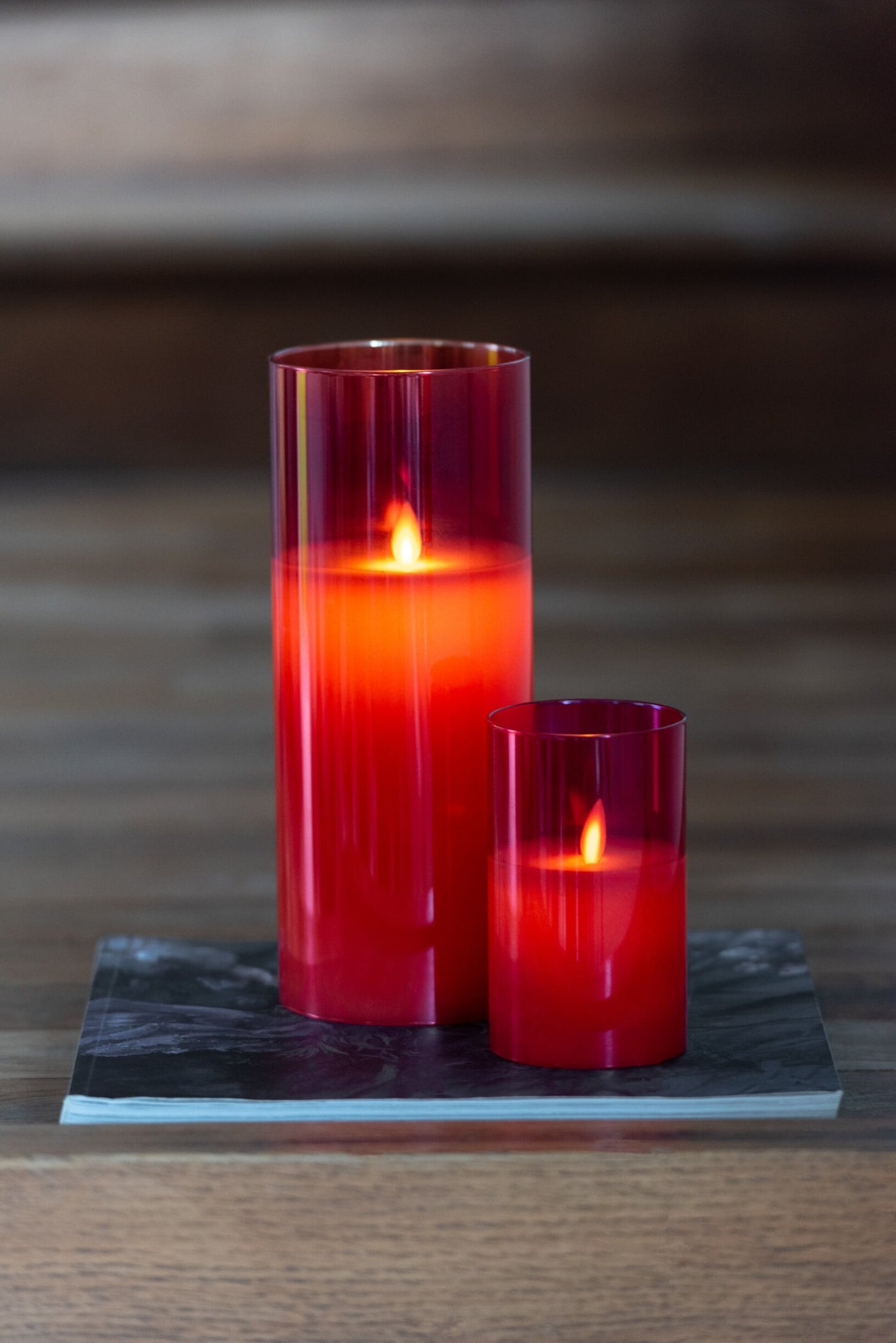 Ledlamp Schijnend Glas Rood Groot