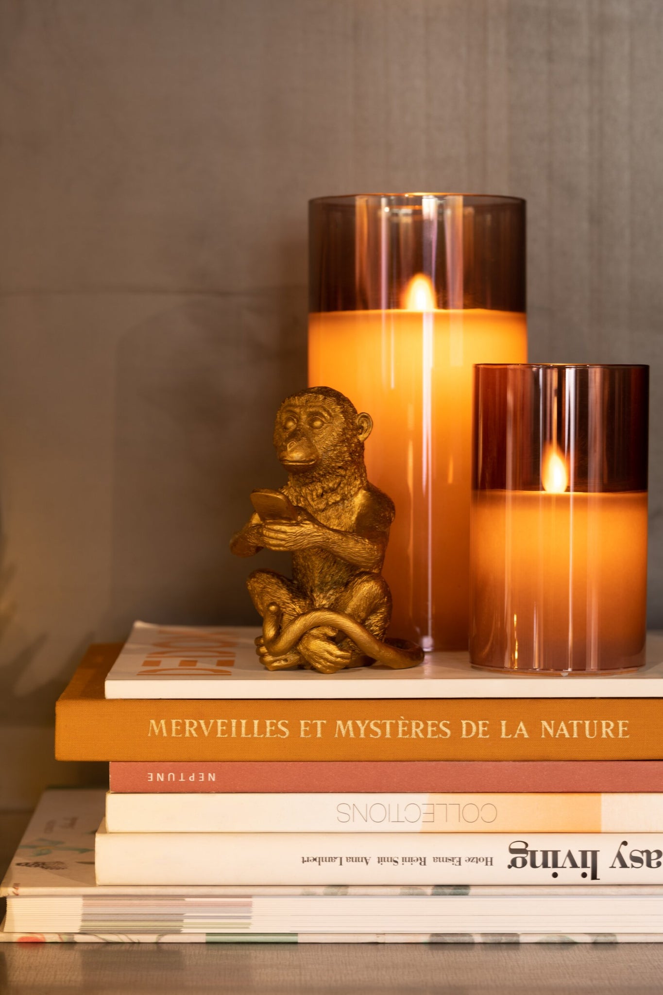 Ledlamp Schijnend Glas Bruin Klein