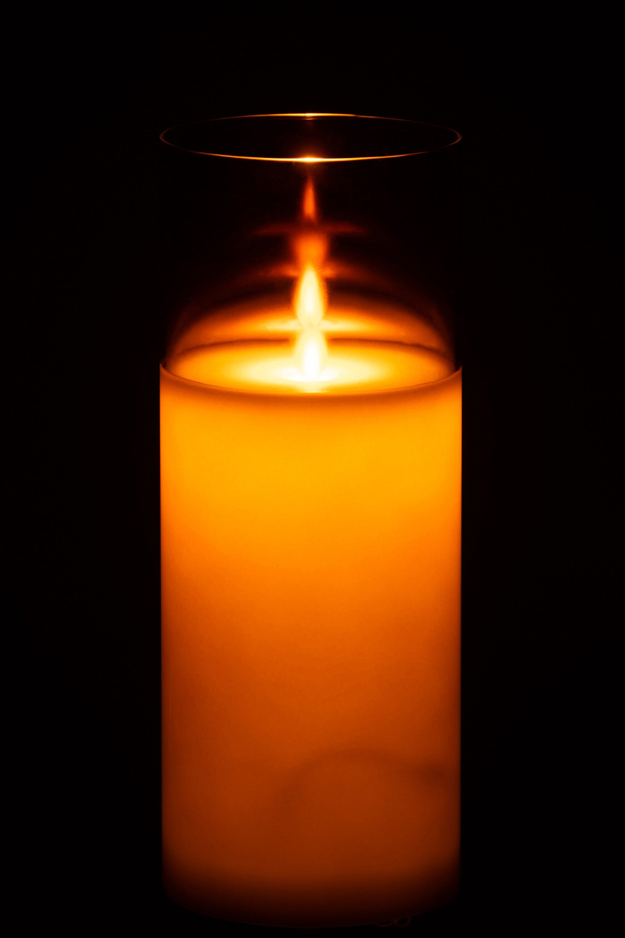 J-Line Ledlamp Blinkend Glas Bruin Large