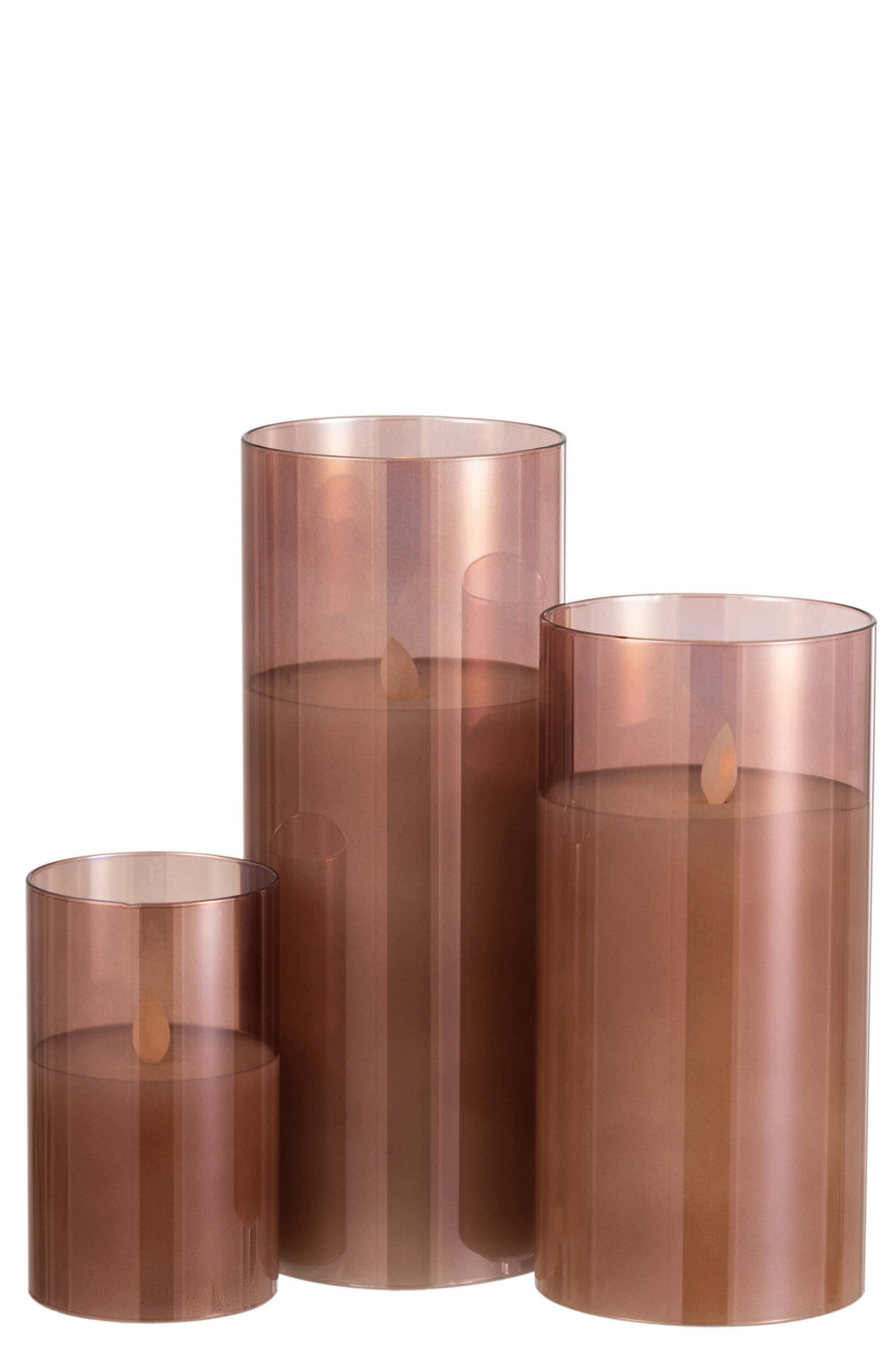 J-Line Ledlamp Blinkend Glas Bruin Large