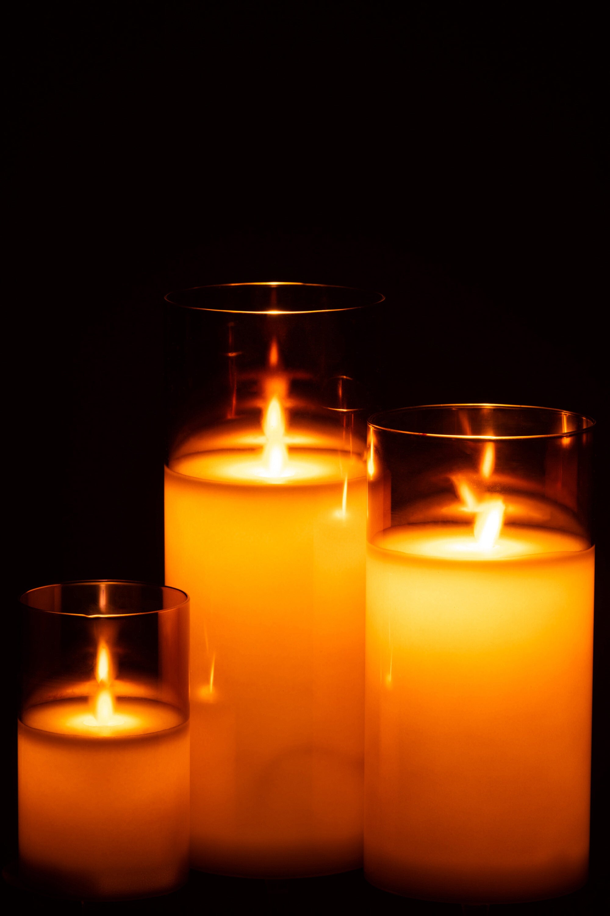 J-Line Ledlamp Blinkend Glas Bruin Large