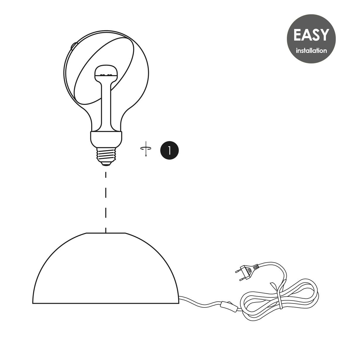 Hanglamp Move Me - Bumb Umbrella 5.5W 2700K zilver-wit