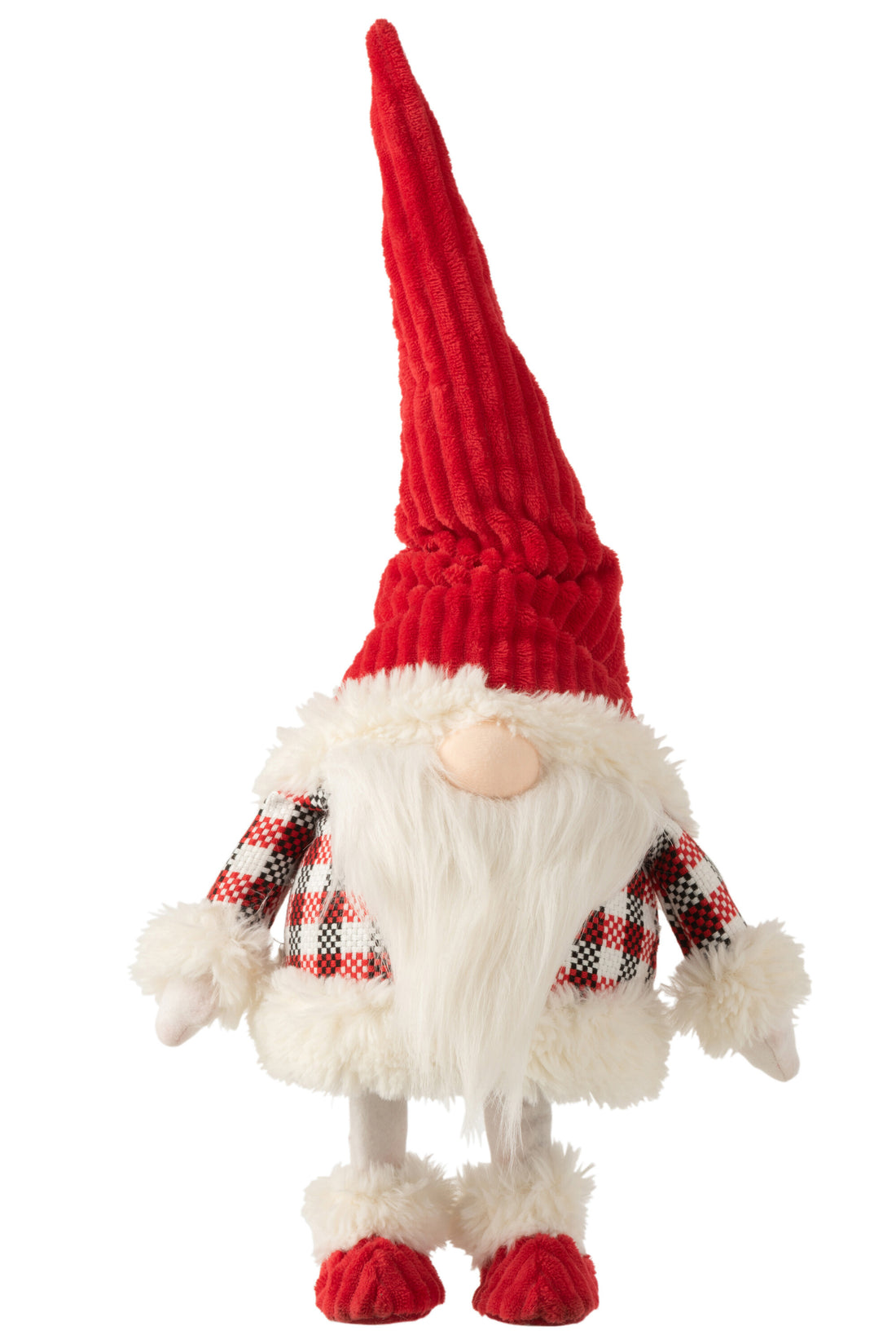 J-Line Kerstfiguren - pluche - rood/wit