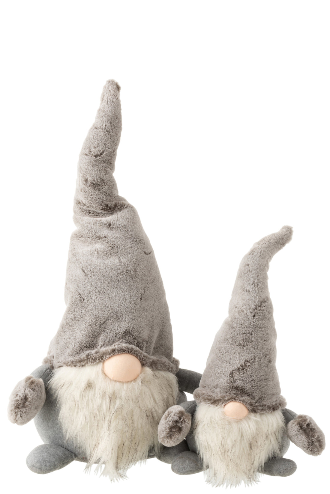 J-Line Kerstfiguren - poly - grijs/wit - large