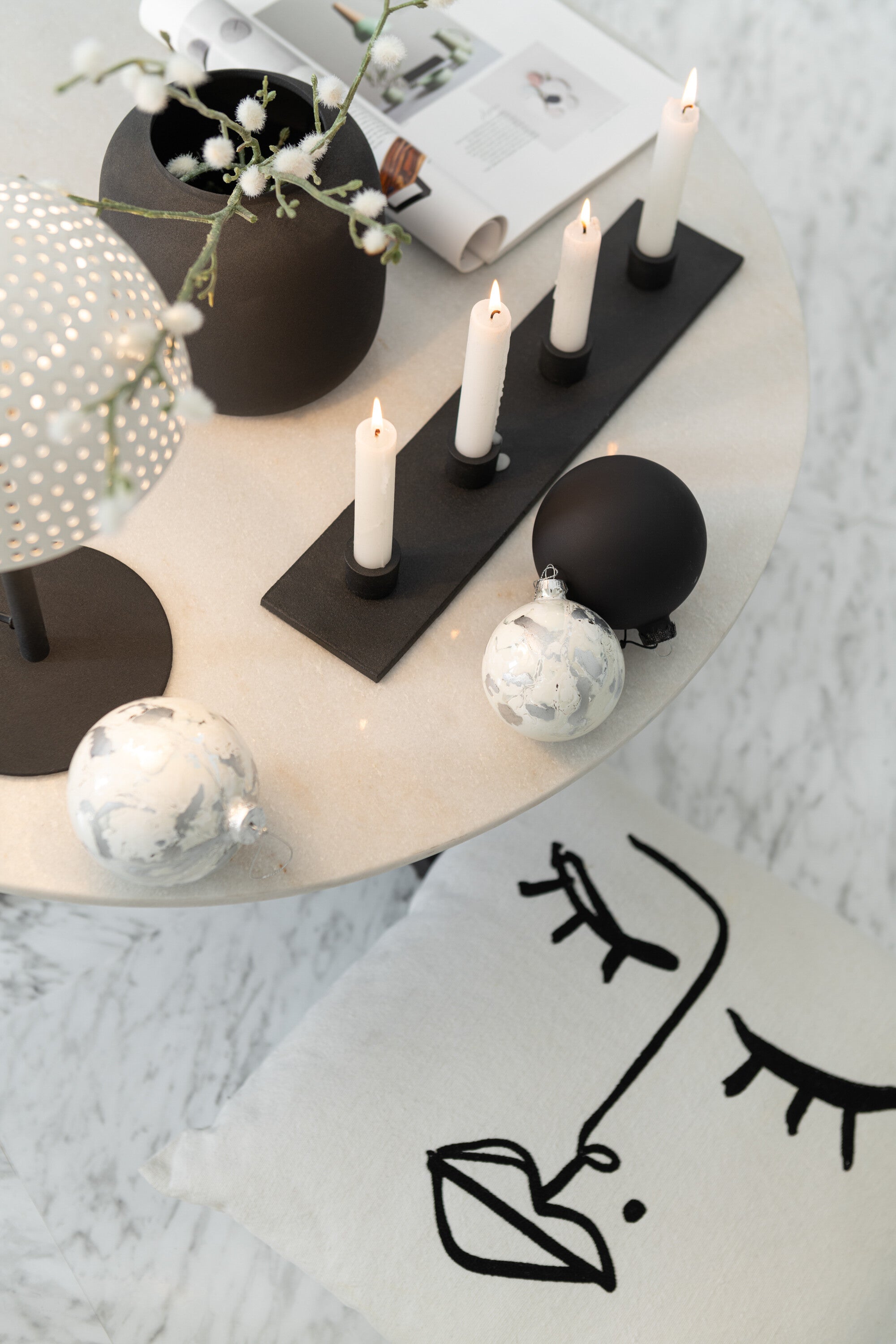 J-Line Kandelaar 4Delig Metaal Mat Zwart