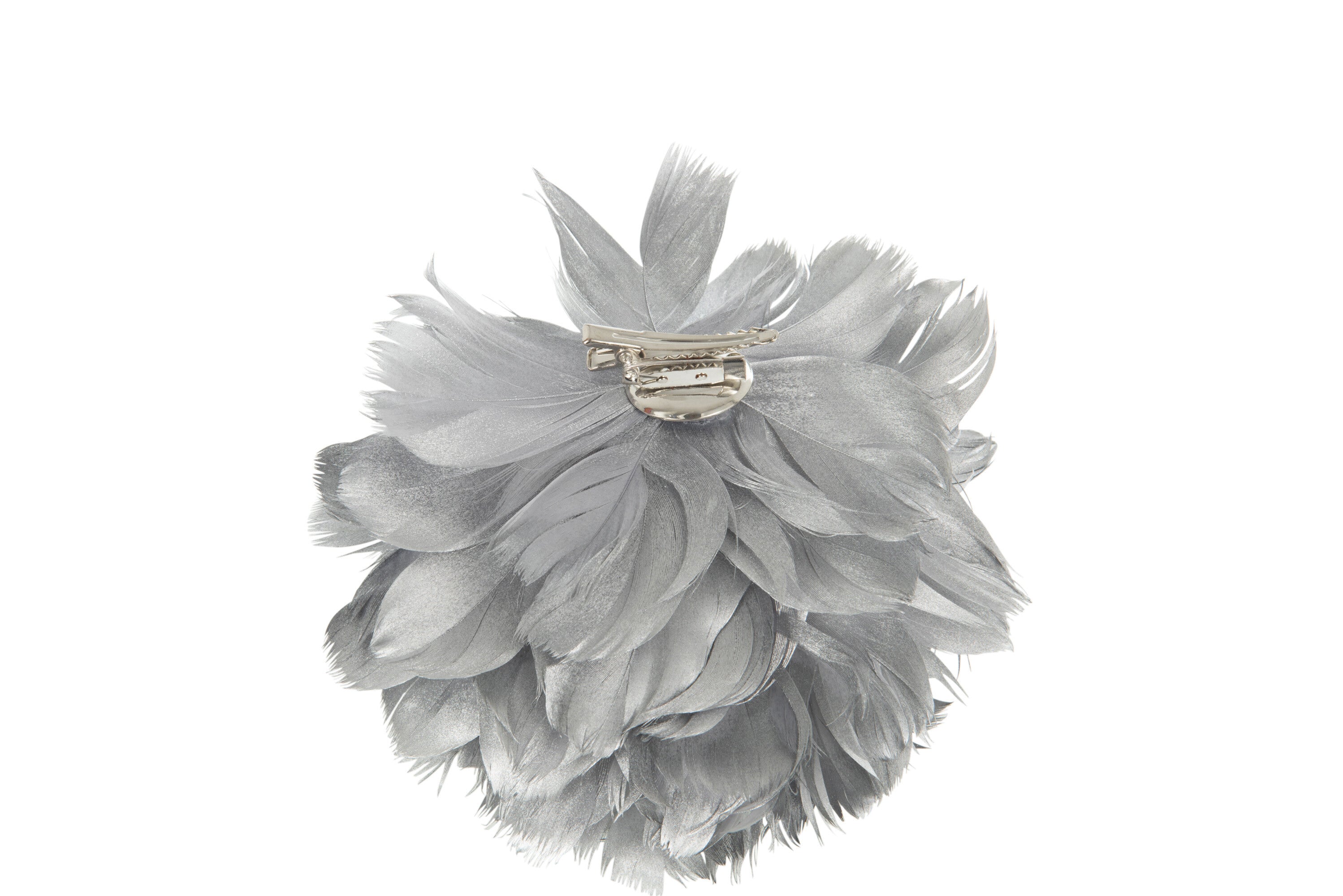 J-Line decoratie bal - veren - zilver