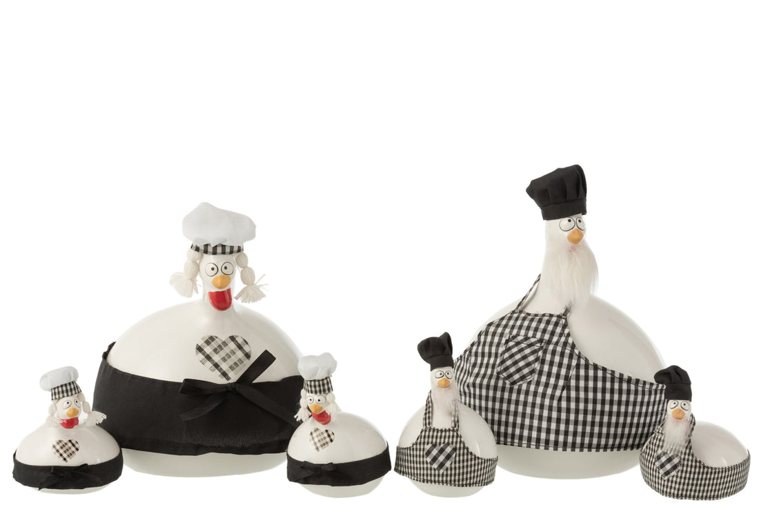 Kip Chef Keramisch Wit/Zwart L Assortiment Van 2