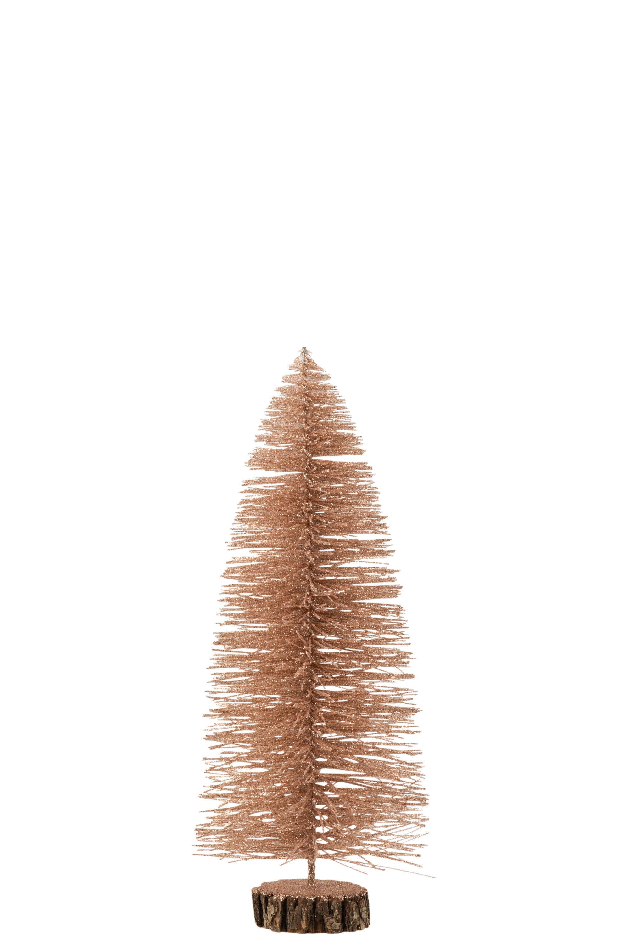 J-Line Christmas Tree Deco Plastic Glitter Antique Pink Medium