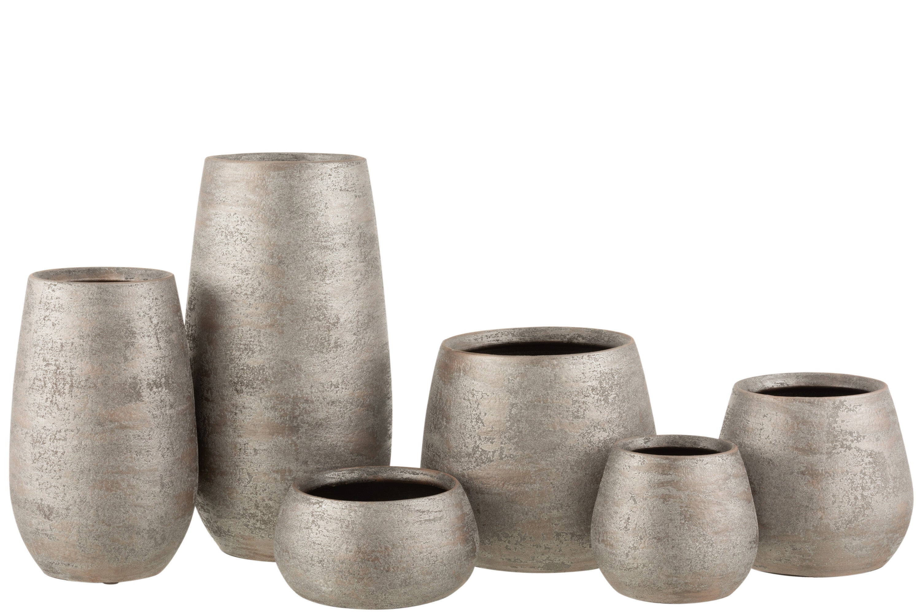 Vaas Onregelmatig Ruw Keramiek Zilver Groot