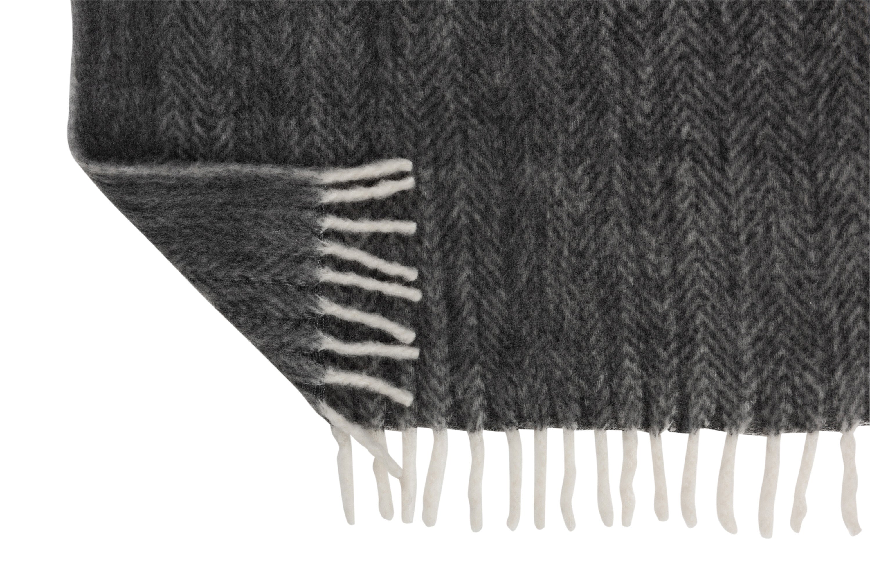 J-Line Plaid - polyester - zwart/ wit - 190 x 136 cm