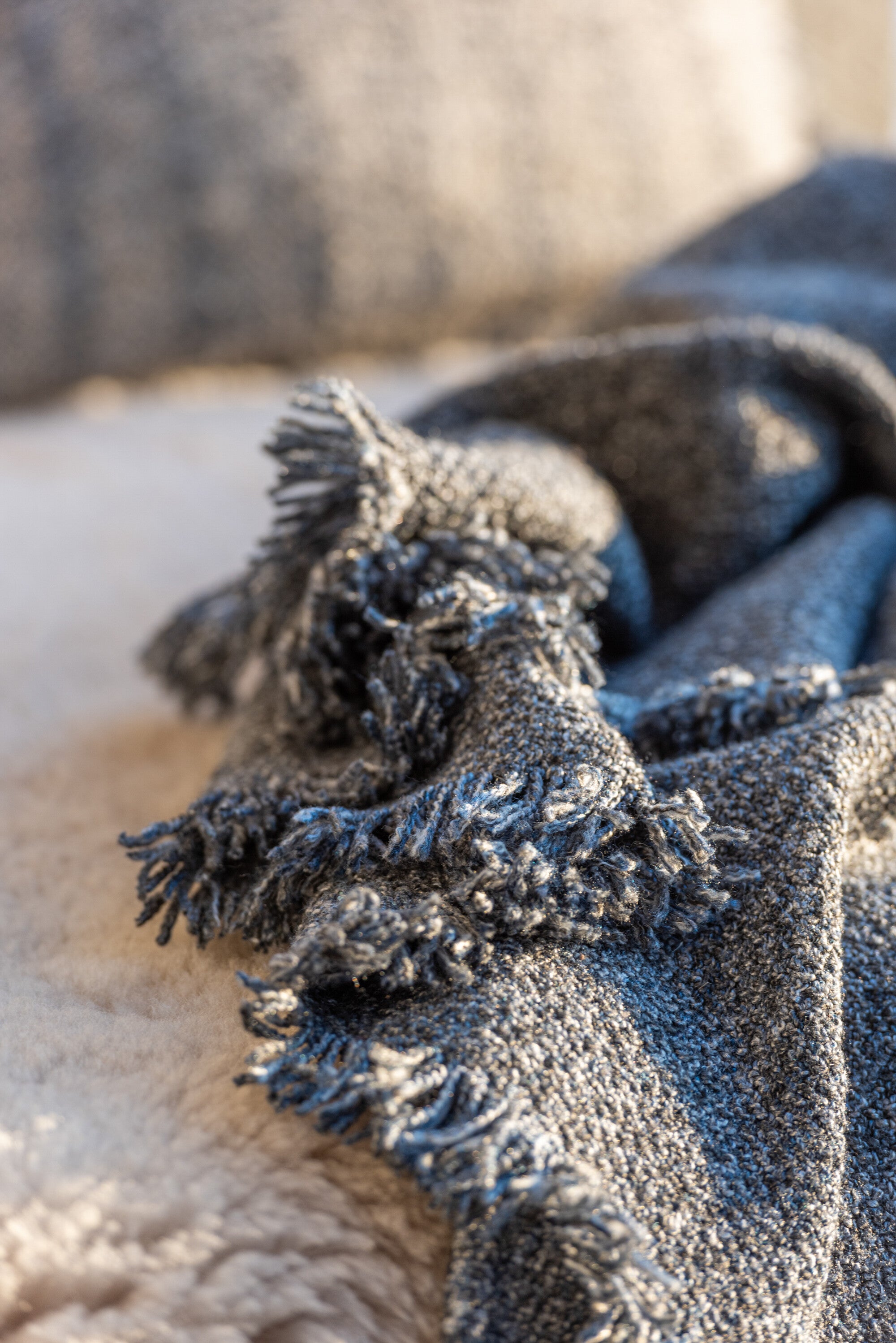 Geruite Etnische Katoenen Blauw