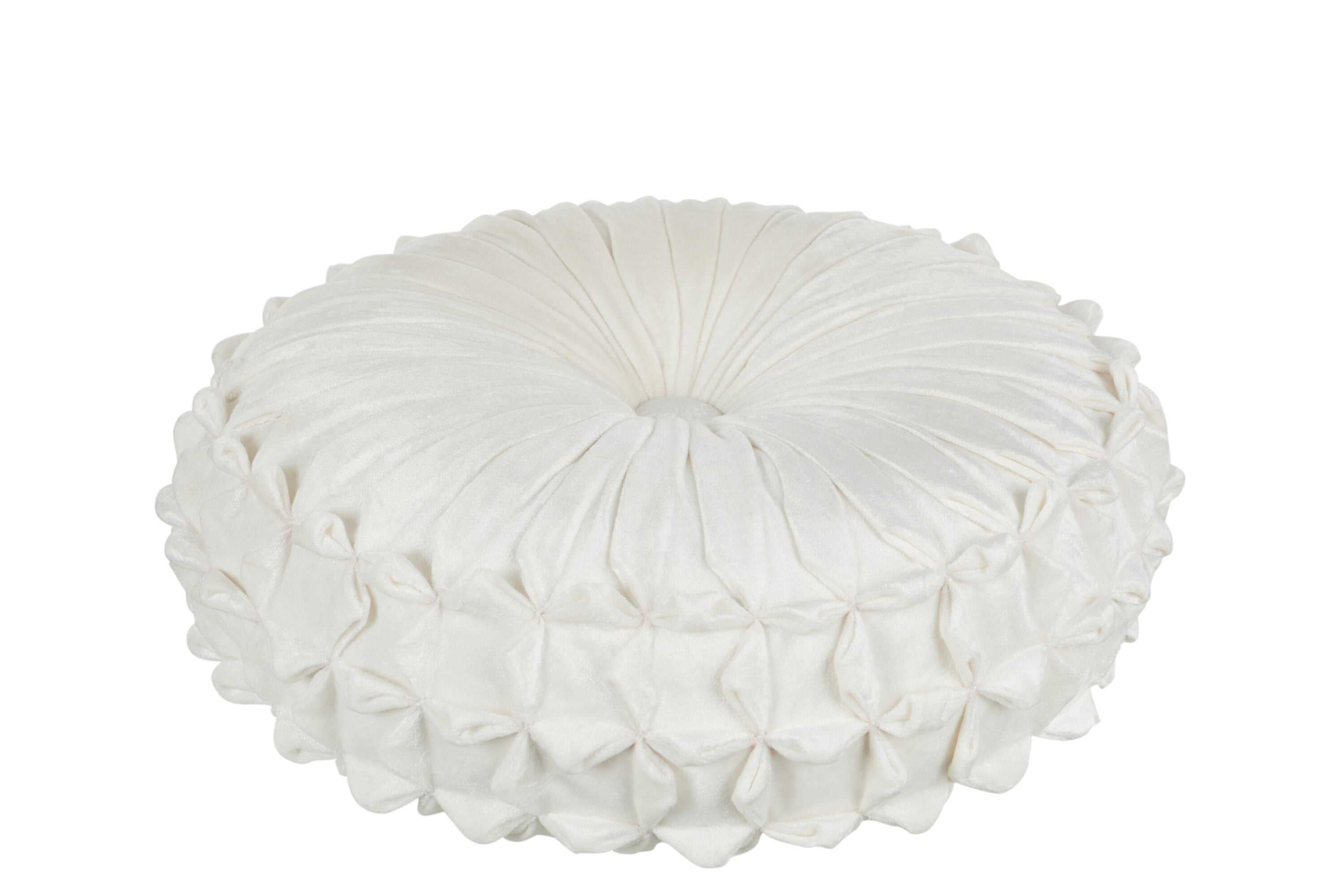 J-Line Kussen Viva Rond Polyester Wit