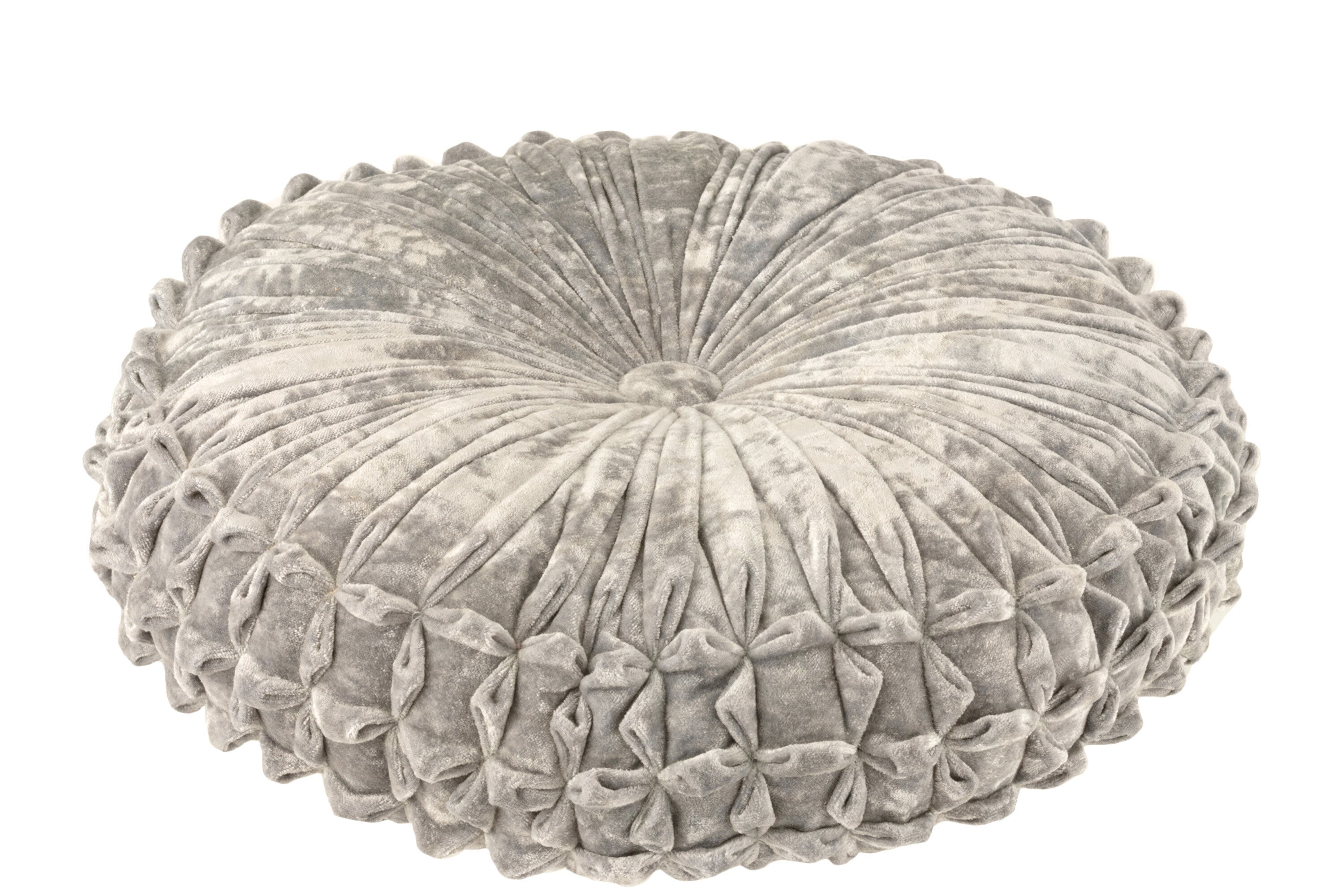 J-Line Kussen Viva Rond Polyester Zilver