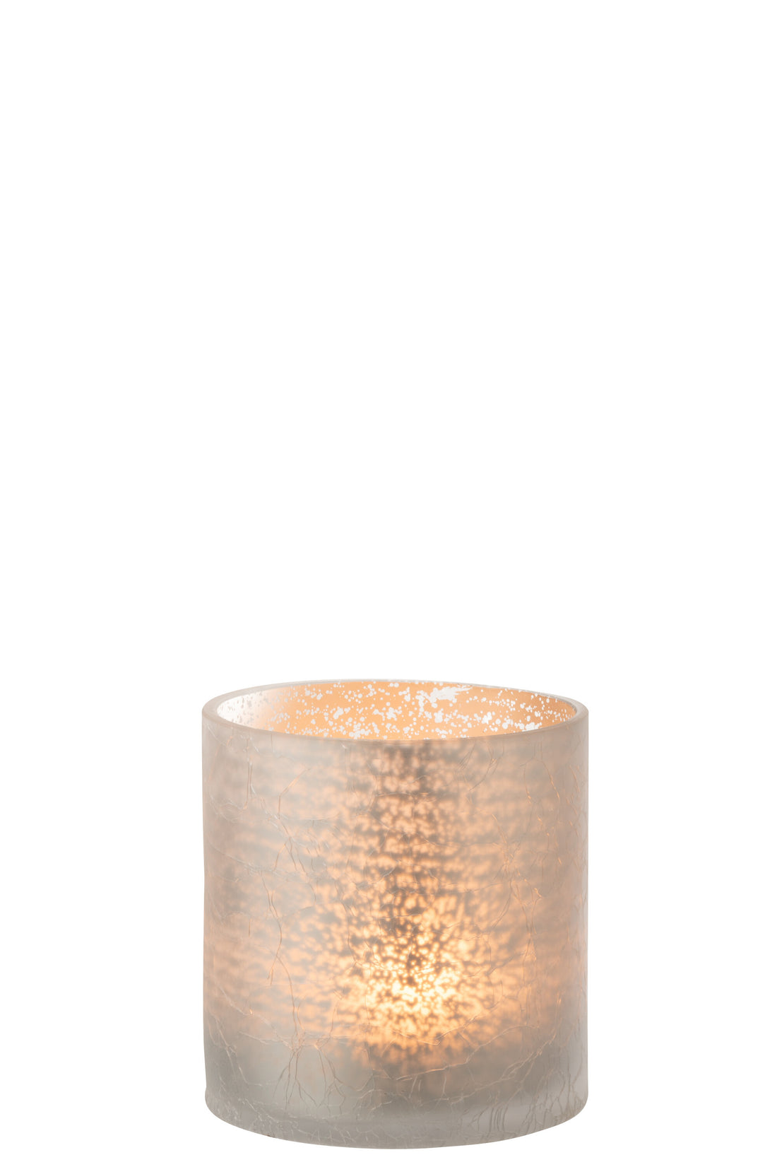 Orkaan Cilinder Craquelure Glas Grijs Medium