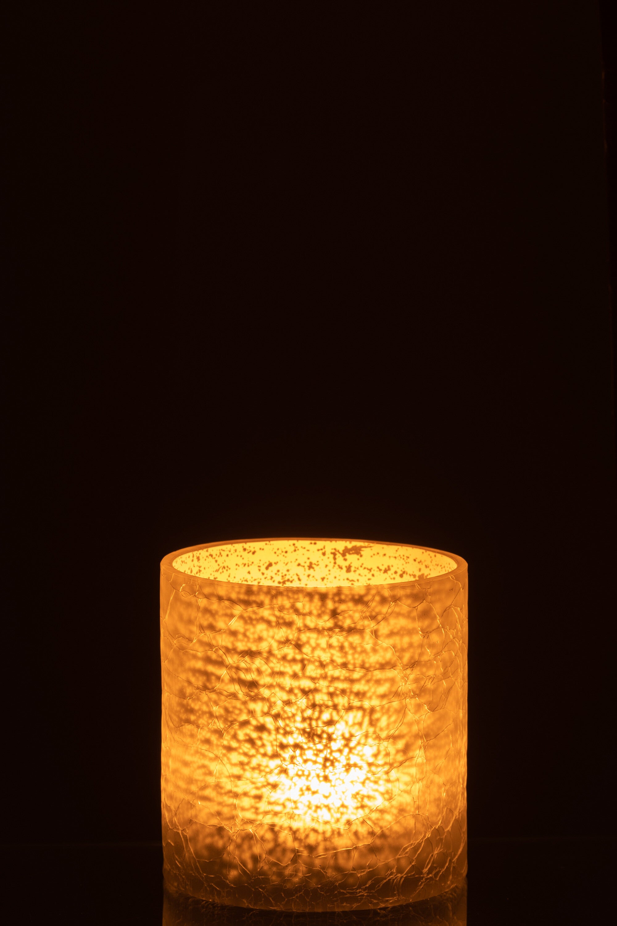 Orkaan Cilinder Craquelure Glas Grijs Medium