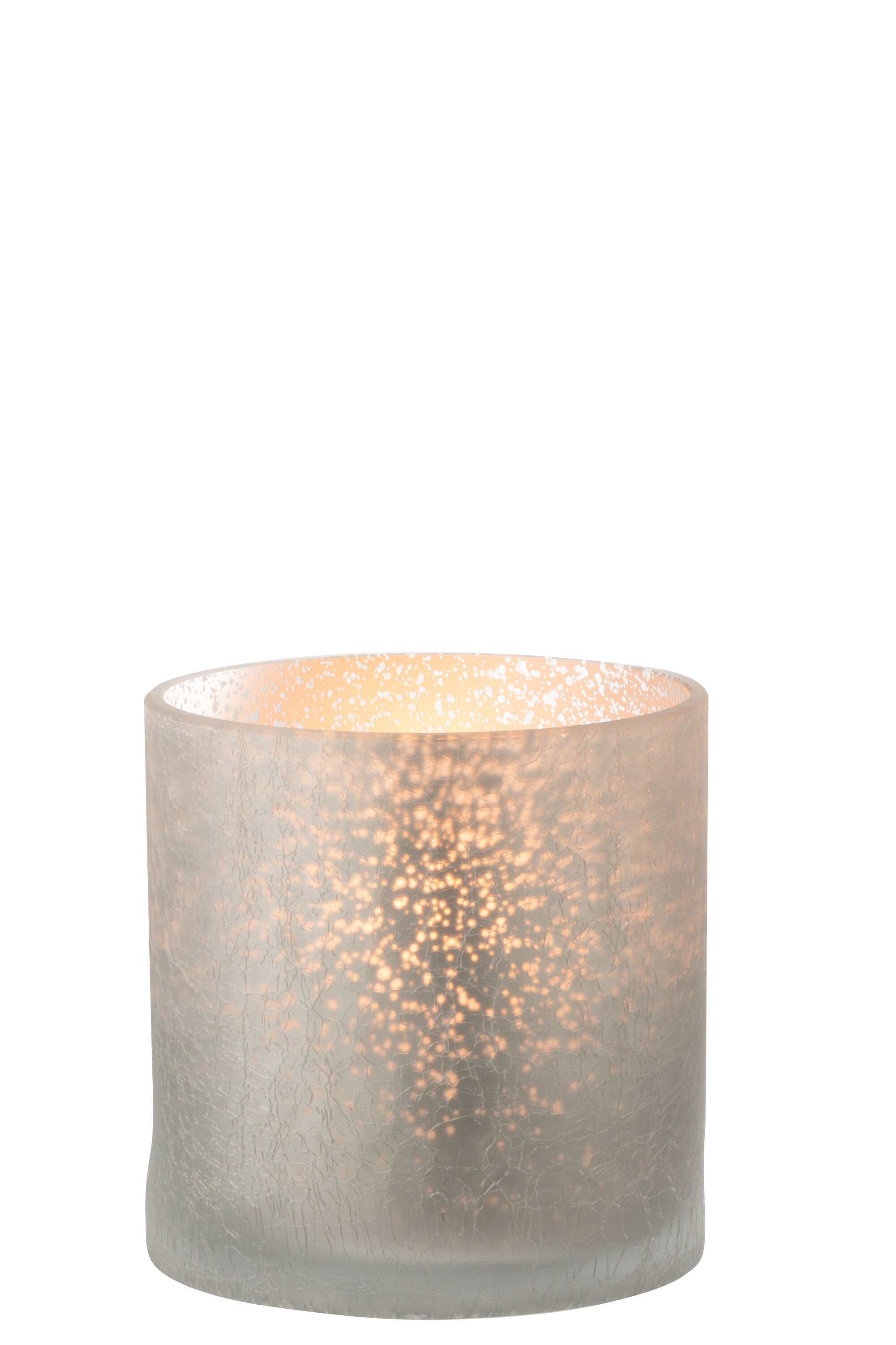 Orkaan Cilinder Craquelure Glas Grijs Groot