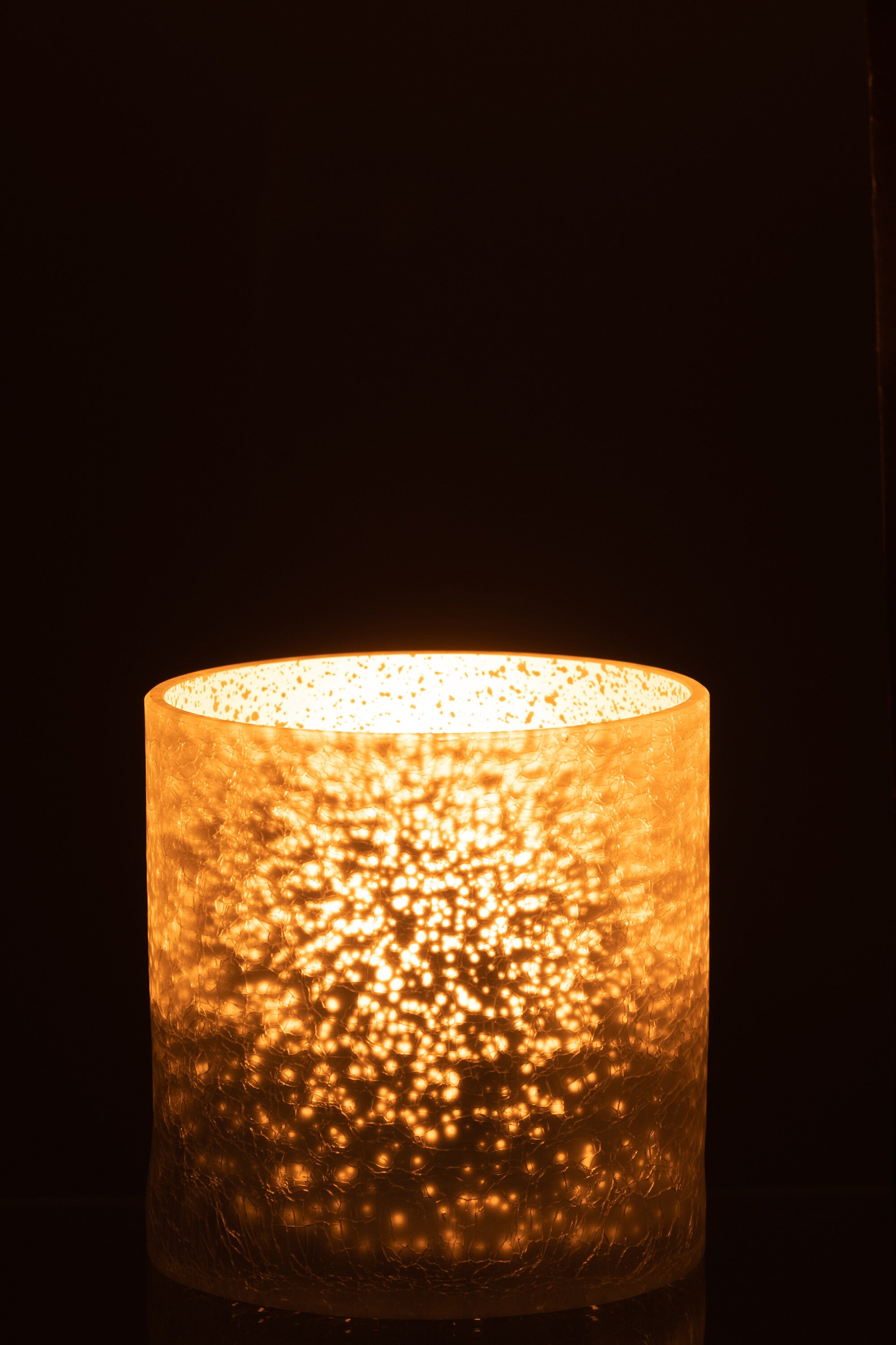 Orkaan Cilinder Craquelure Glas Grijs Groot