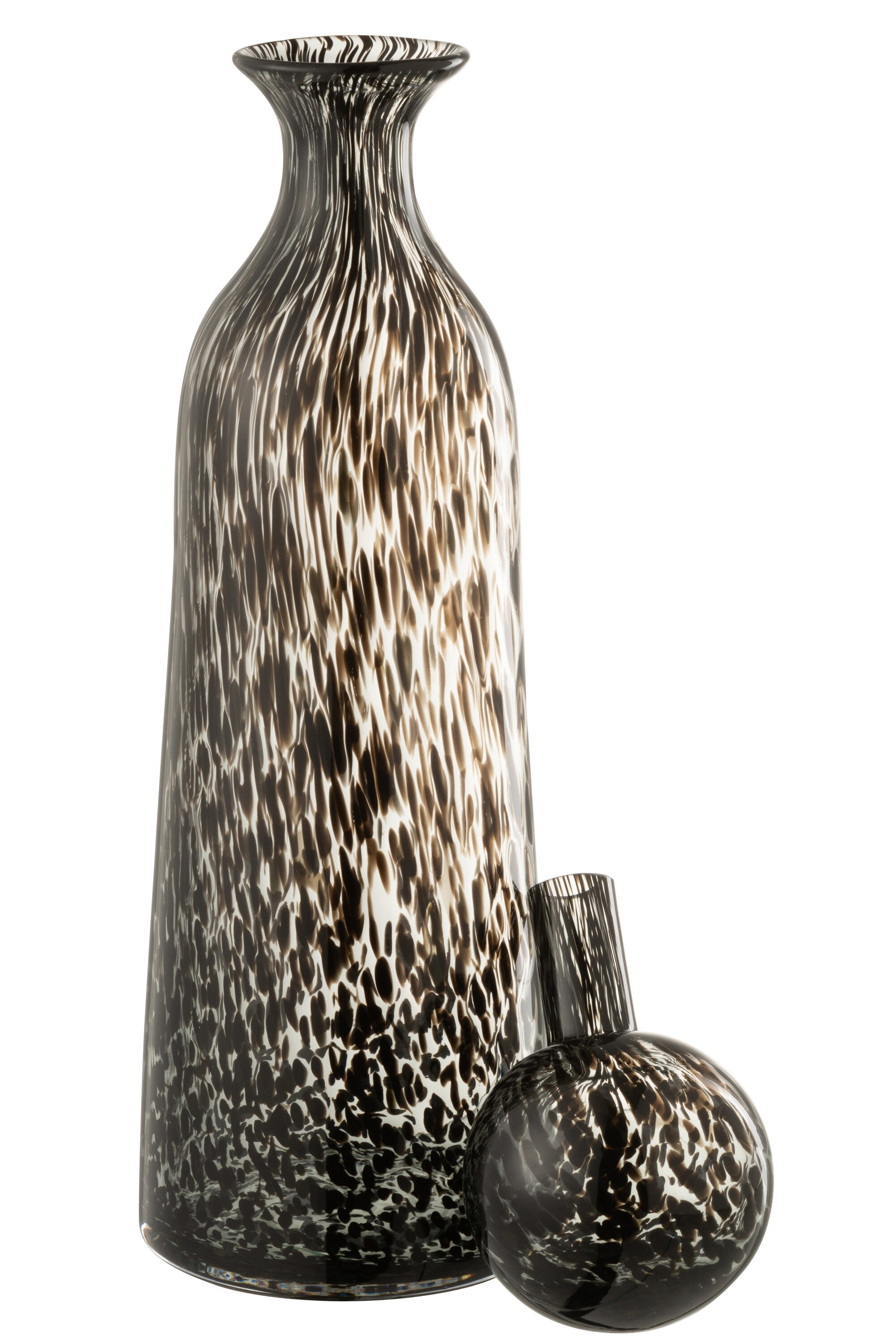 J-Line Fles+Stop Stip Decoratief Hoog Glas Zwart Large