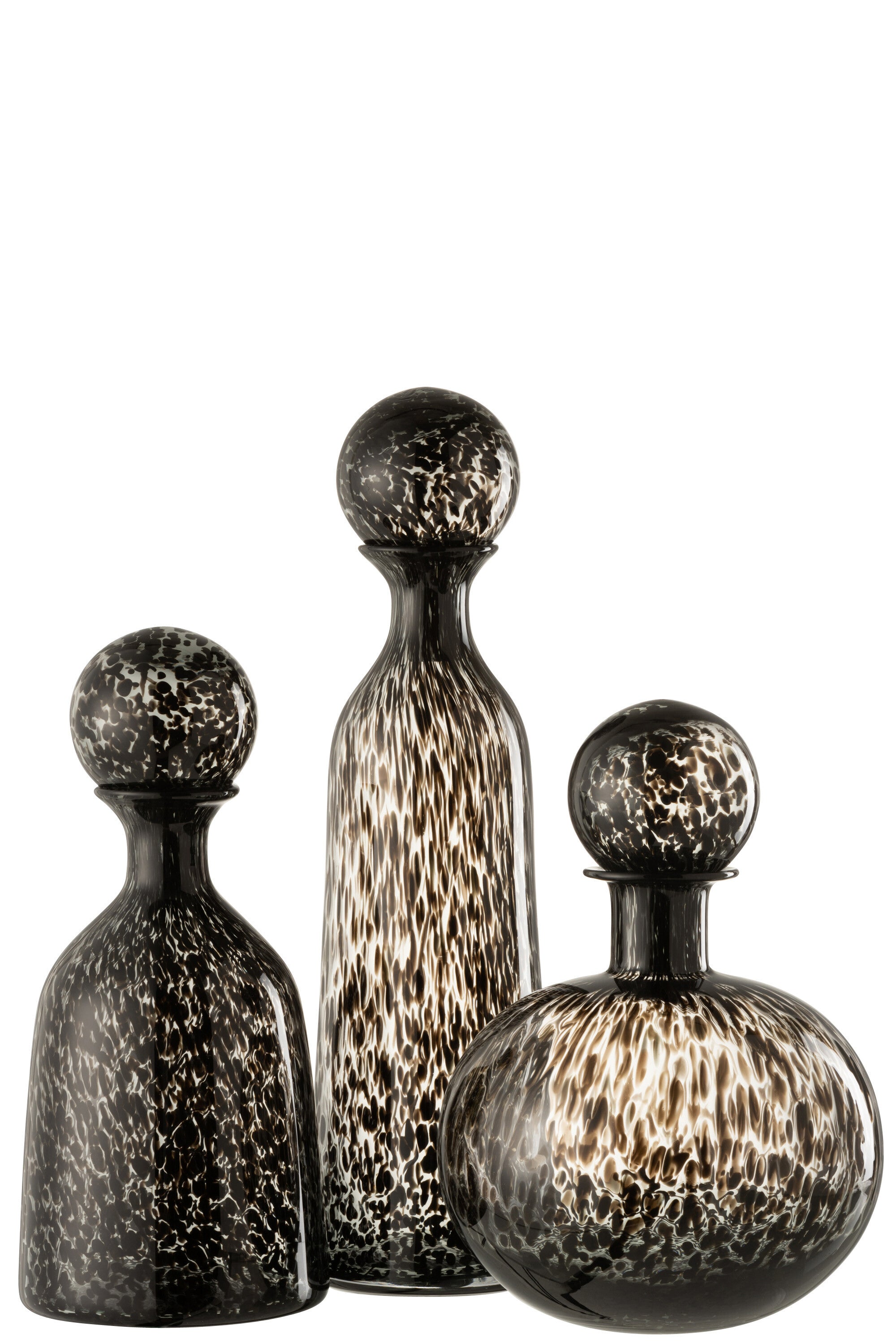 J-Line Fles+Stop Stip Decoratief Hoog Glas Zwart Large