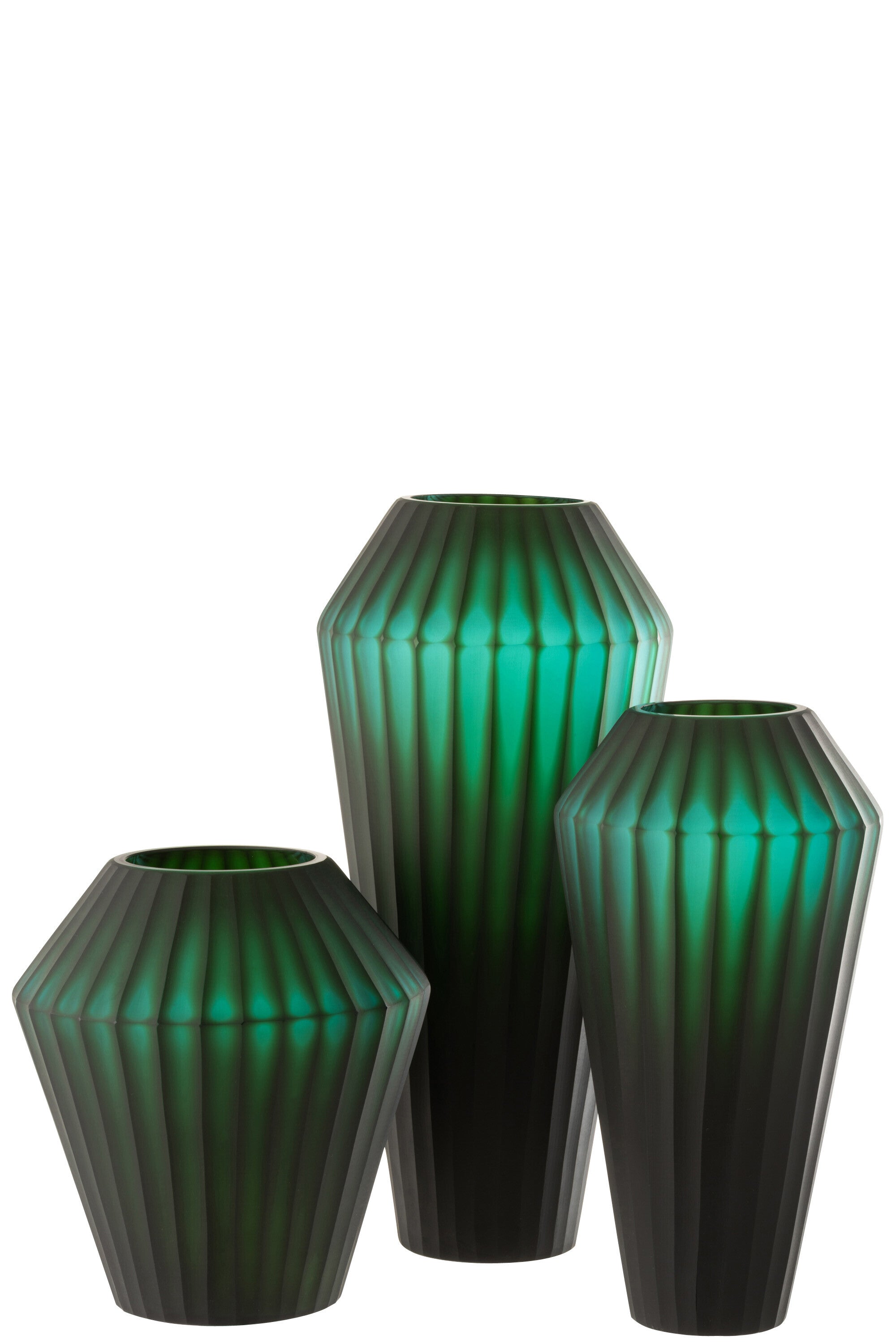 J-Line Vaas Elisa Groen Glas Large - 43.00 cm hoog