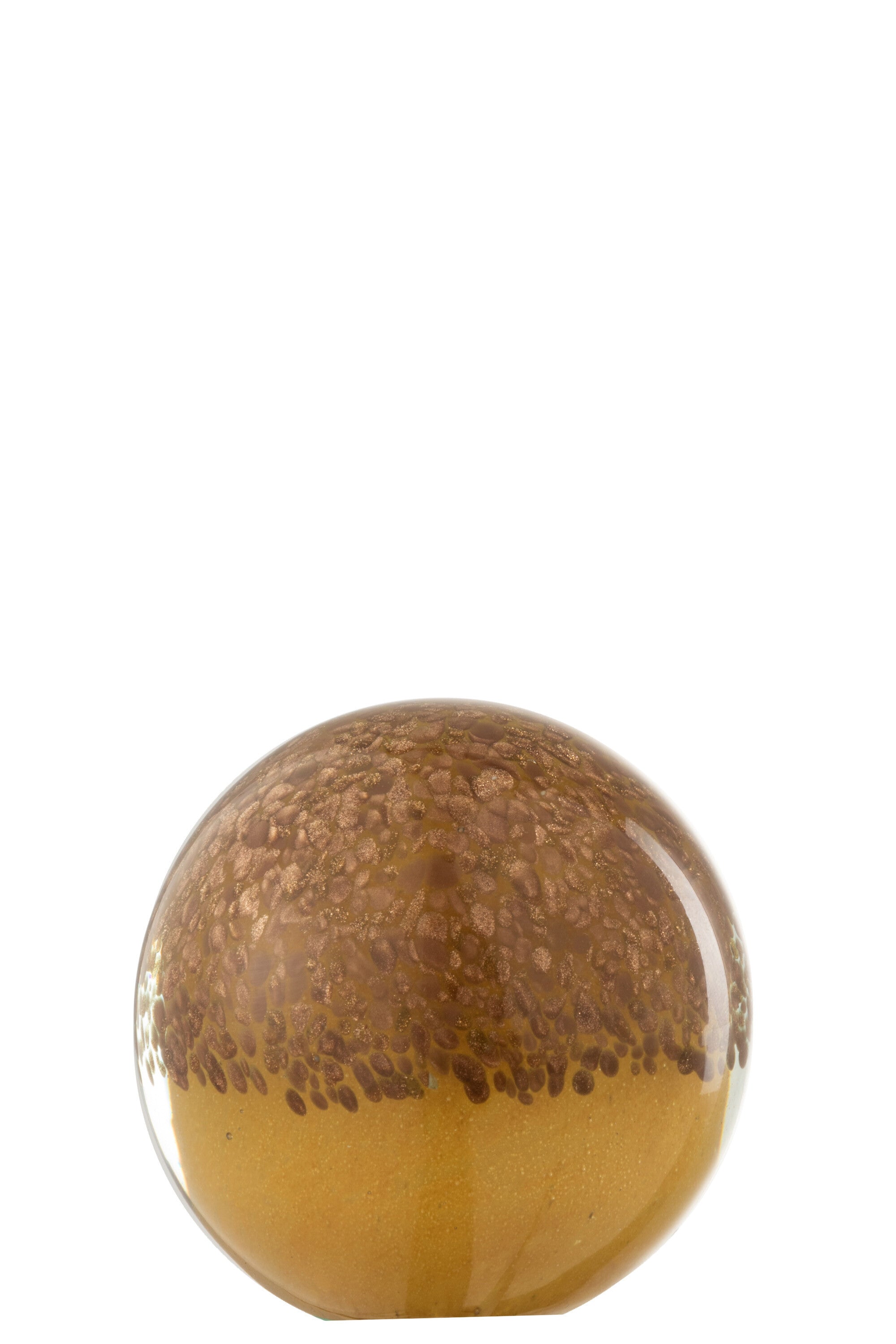 J-Line Presse Papier Lagen Glas Bruin/Oker Large