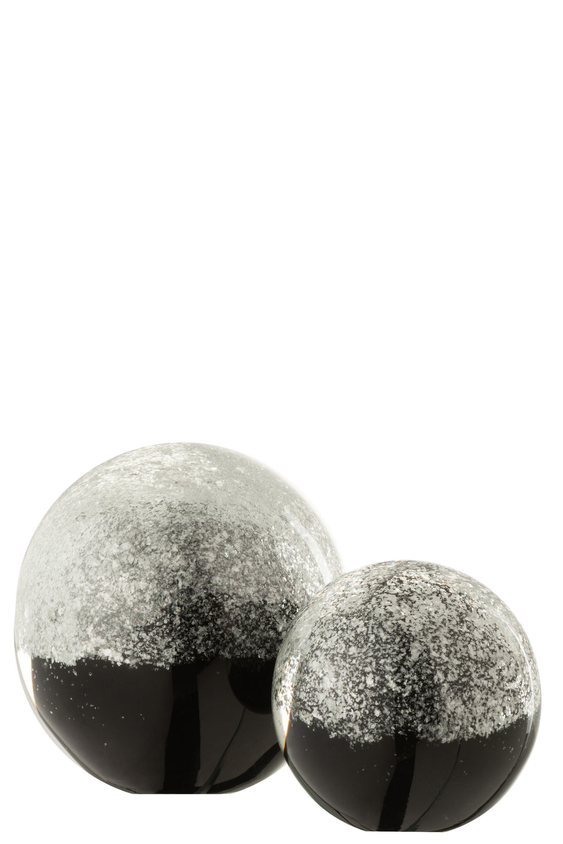 J-Line Presse Papier Lagen Glas Zwart/Zilver Large