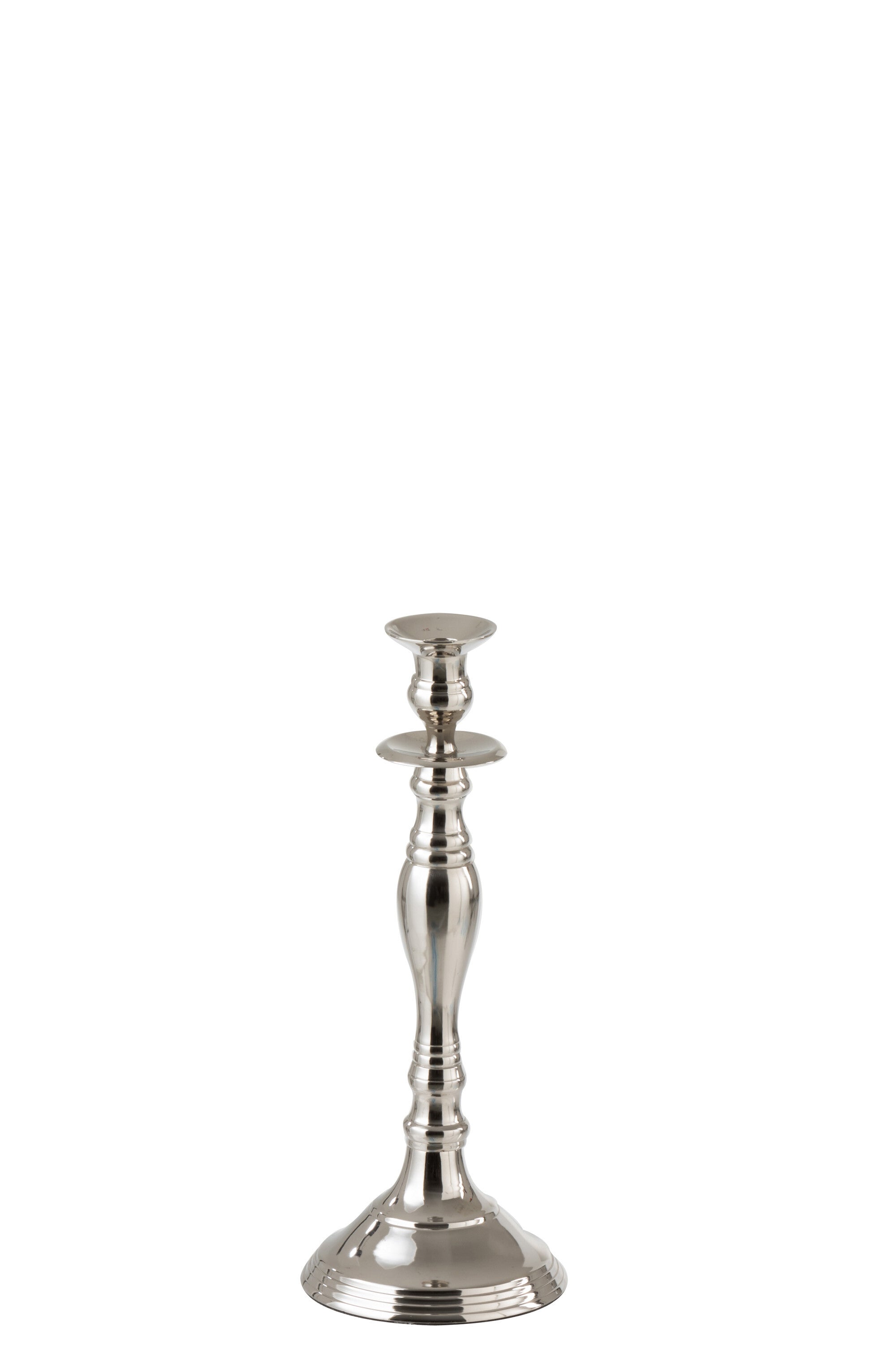 J-Line Kandelaar Klassiek Aluminium Zilver Small