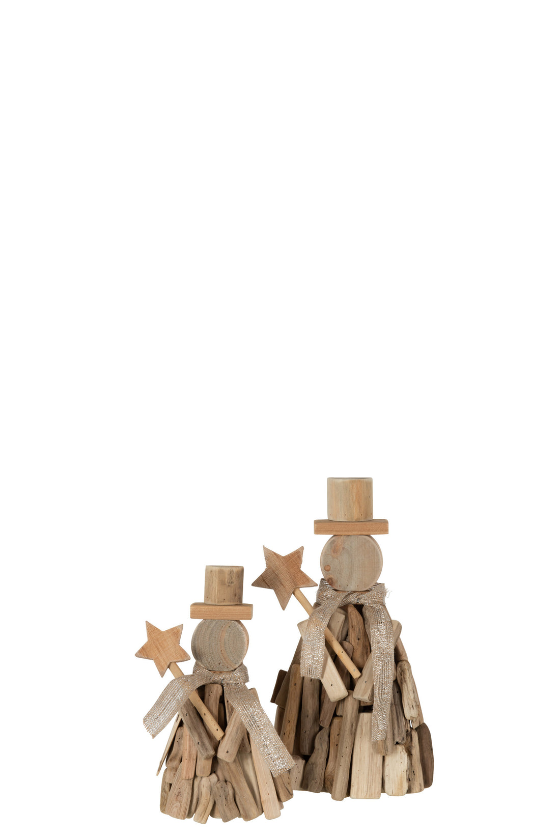 J-Line Figuur+Ster Takken Hout Naturel Large