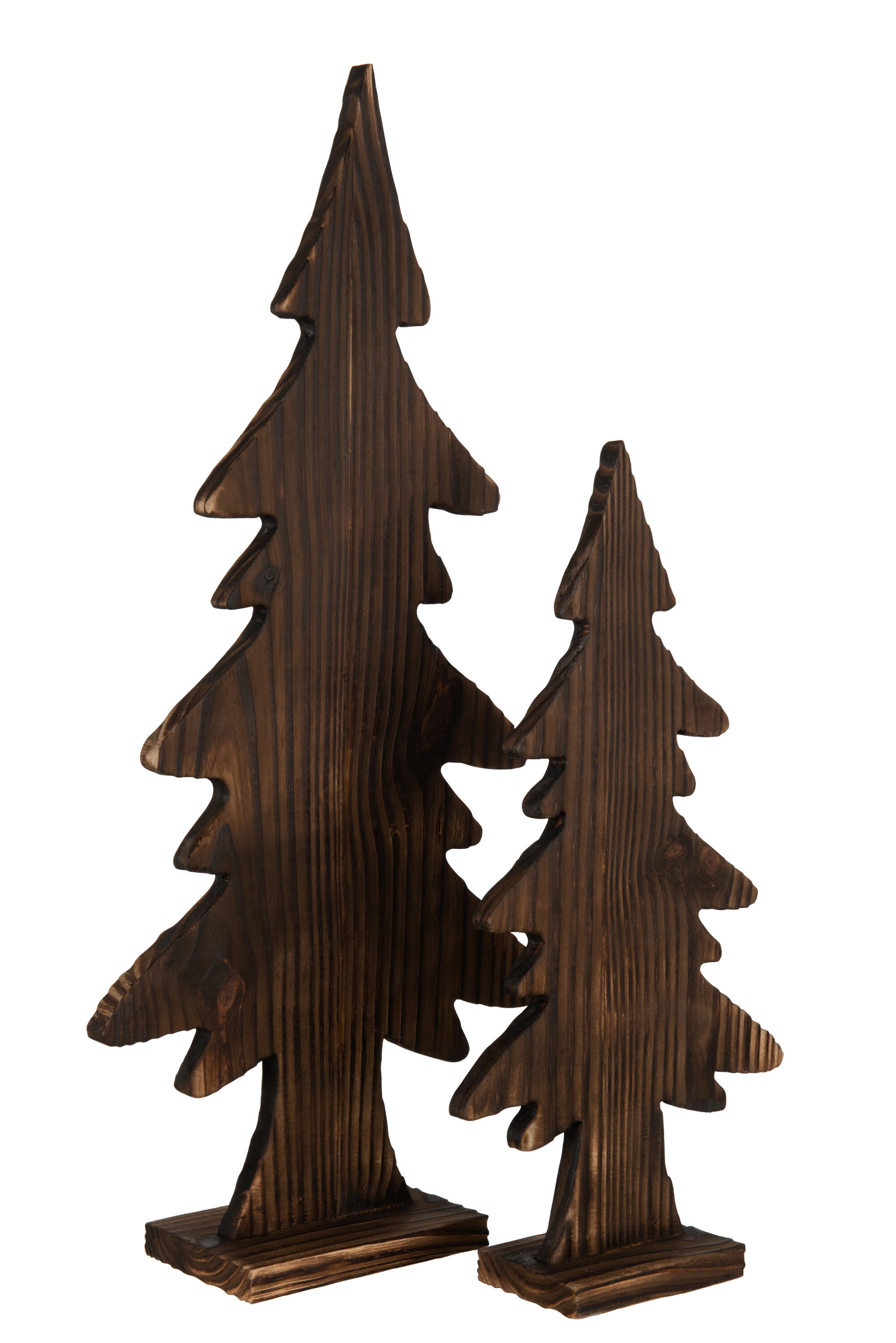 J-Line Christmas Tree On Foot Wood Brown Large
