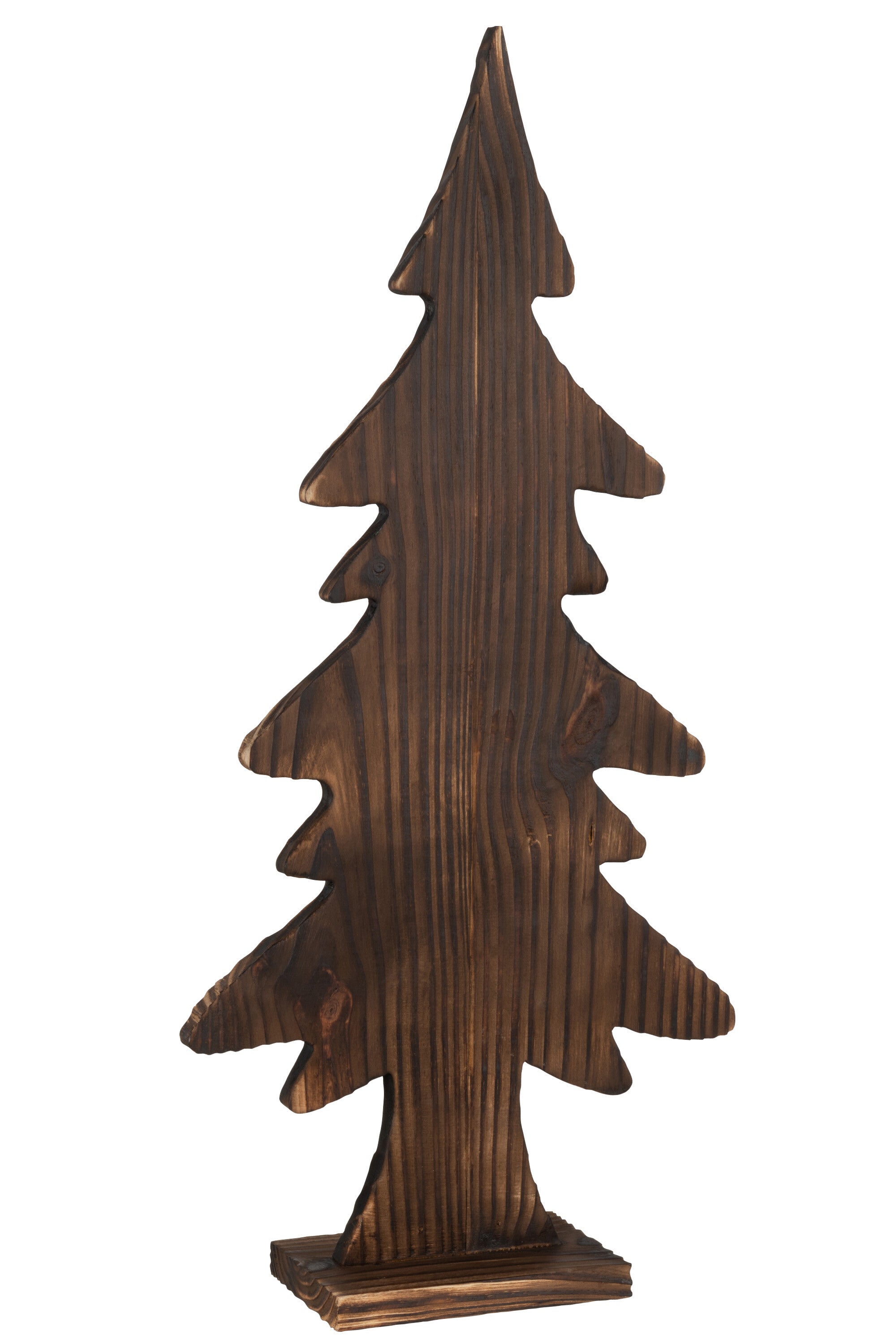 J-Line Christmas Tree On Foot Wood Brown Large