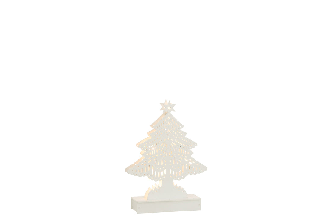 Deco Kerstboom Led Hout Wit Klein