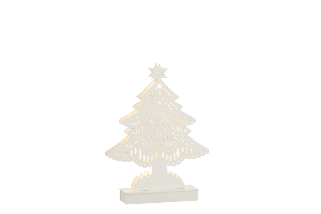Deco Kerstboom Led Hout Wit Groot