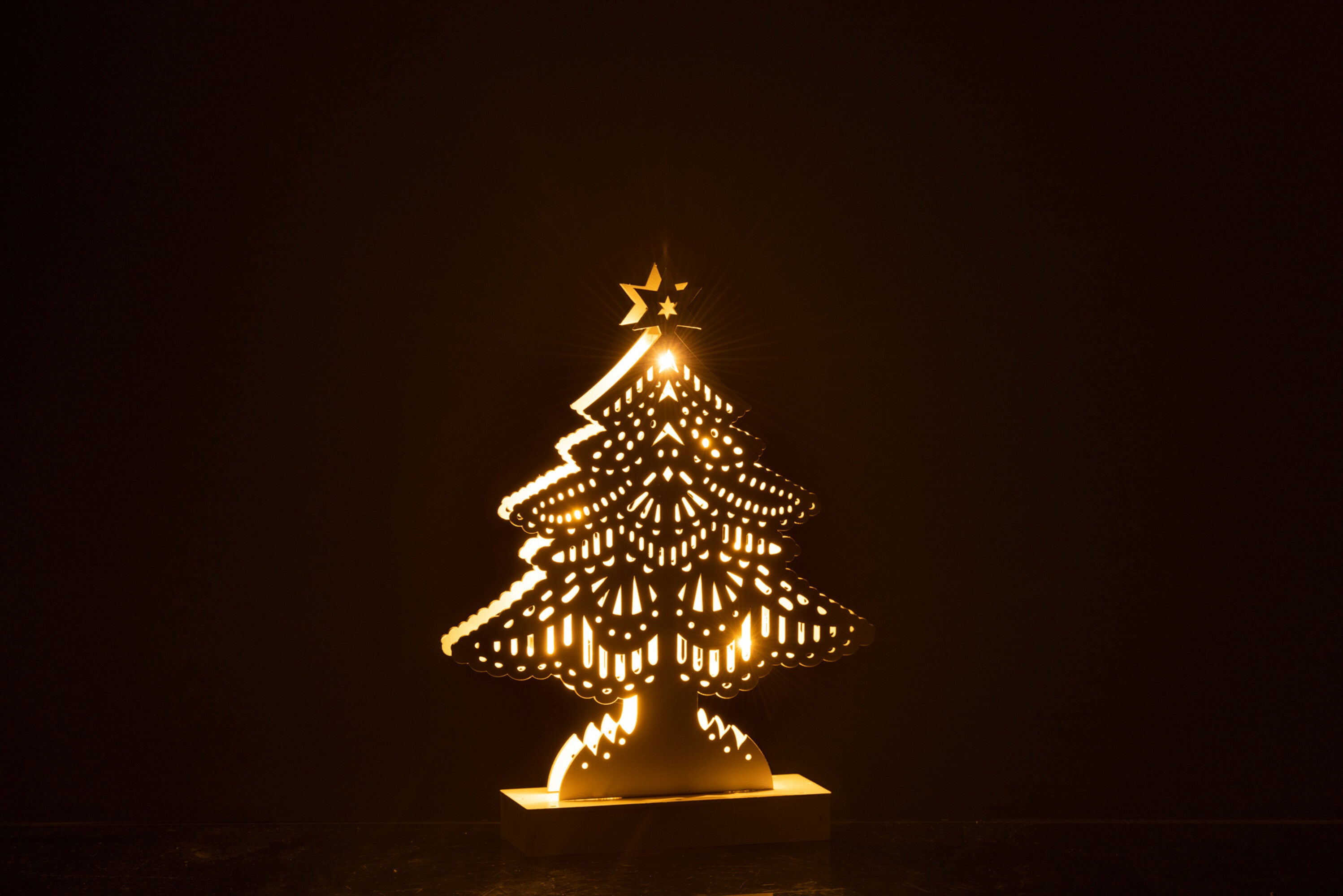 Deco Kerstboom Led Hout Wit Groot