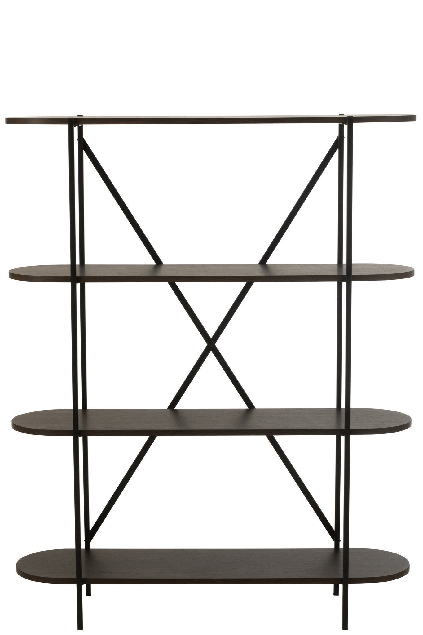 Plank Ovaal Mdf/Metaal Donkerbruin