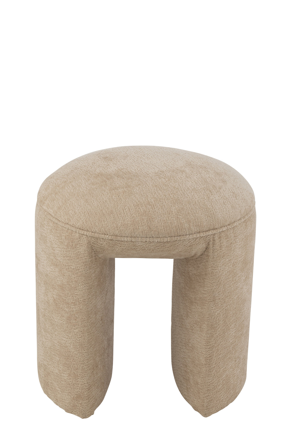 Kruk Ronde Textiel Beige